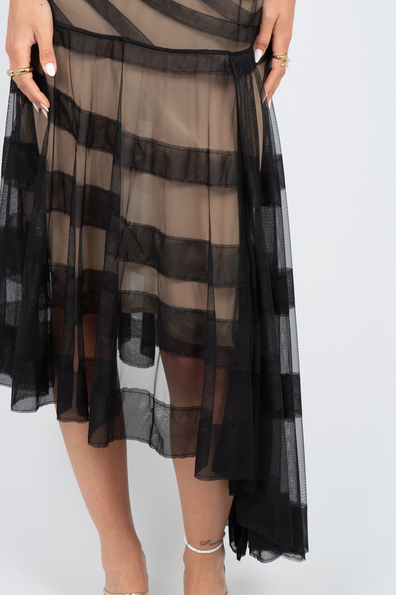 abito in tulle a righe 'stella' P6SO03 Y69 ERIKA CAVALLINI 