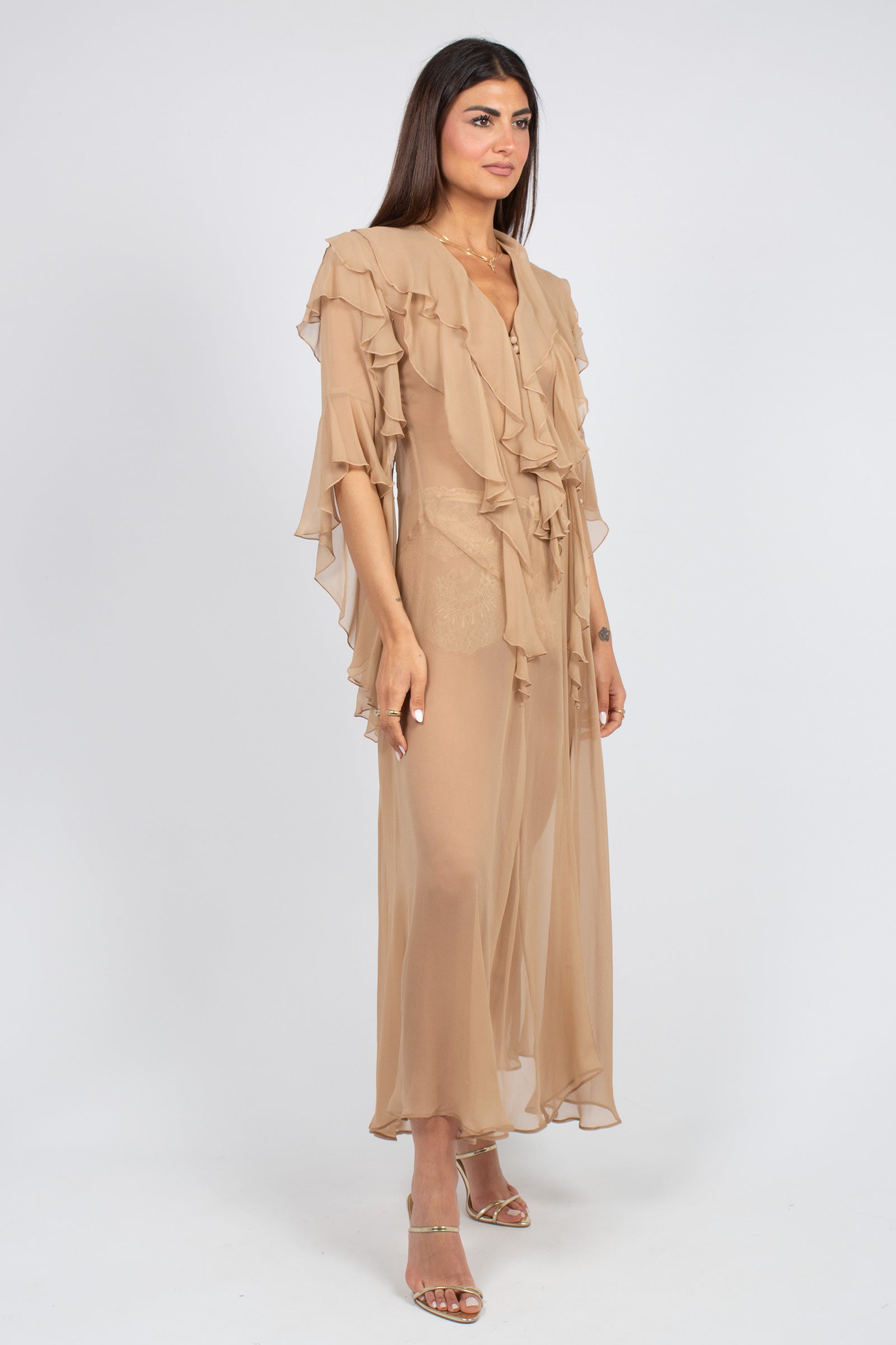 abito in chiffon di seta 'ninfa' P6SU05 E35 ERIKA CAVALLINI 