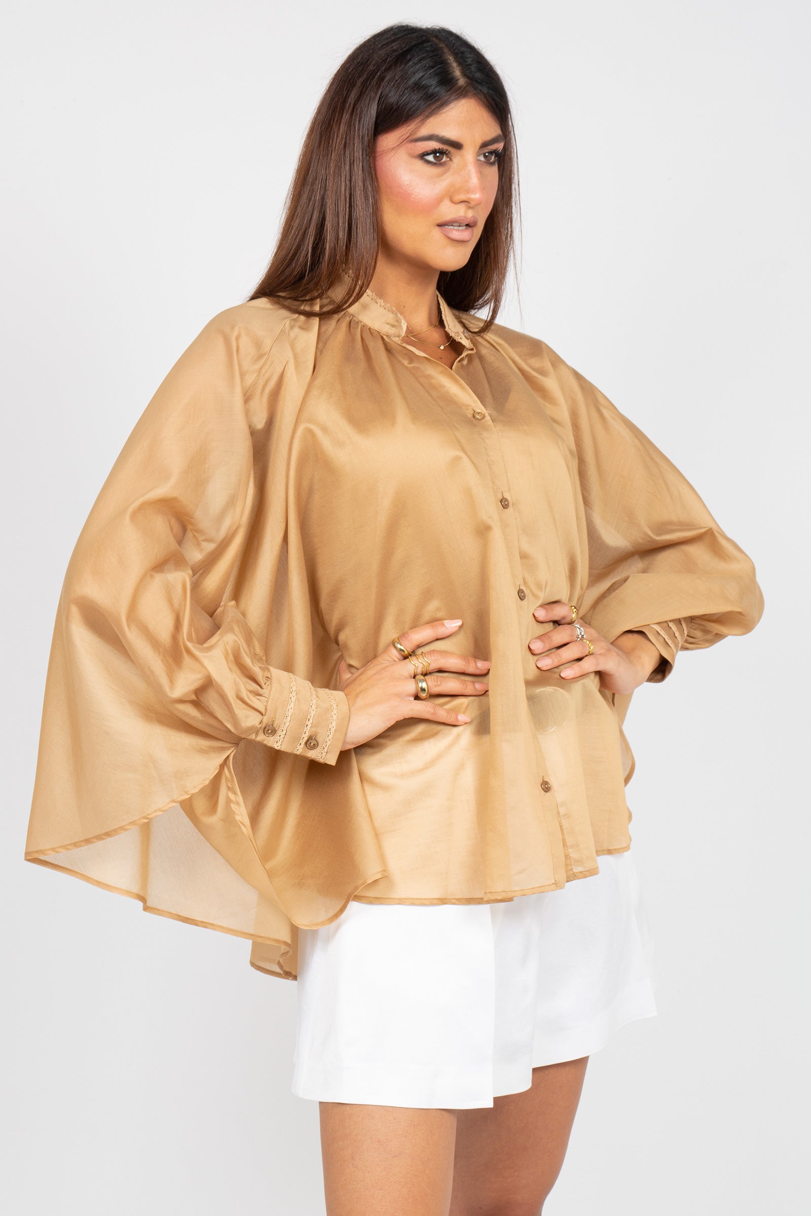 blusa oversize in voile di cotone D48EK066E39 00019 ERMANNO - ERMANNO SCERVINO 