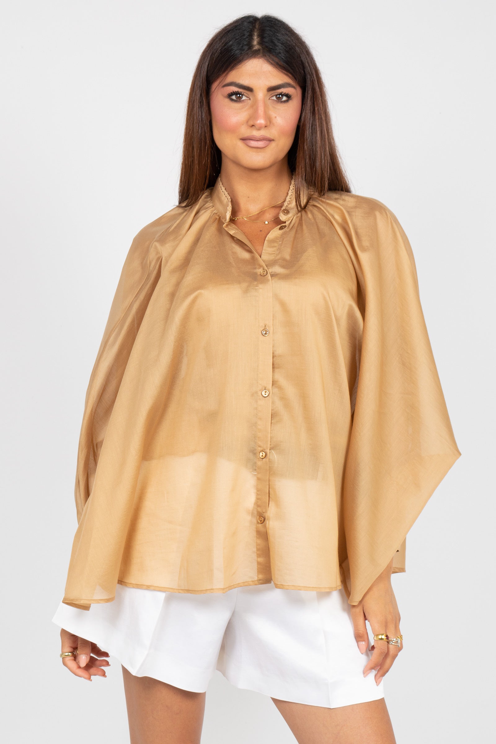 blusa oversize in voile di cotone D48EK066E39 00019 ERMANNO - ERMANNO SCERVINO 