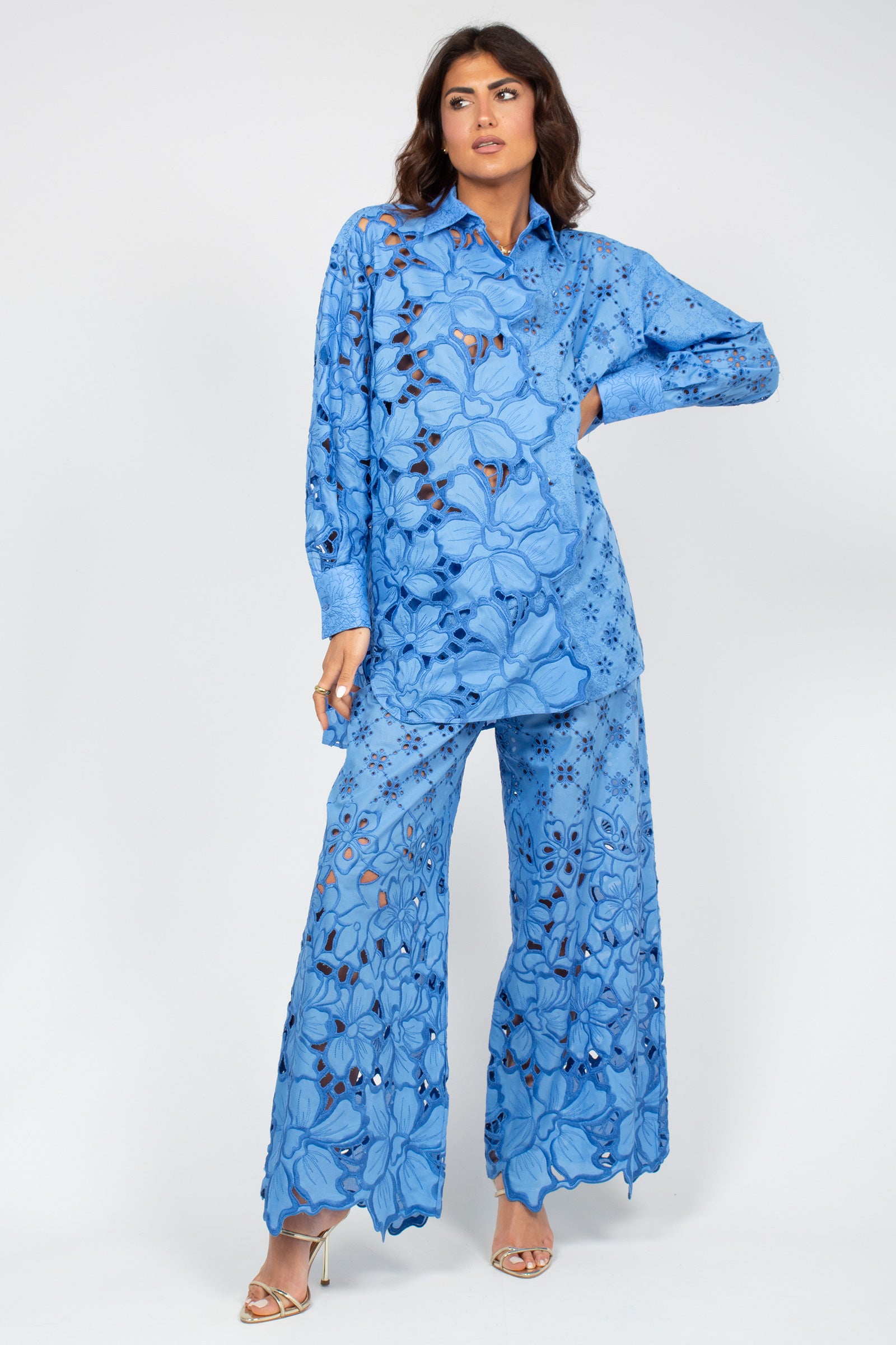 pantalone in cotone macrame D484P603QYD 74037 ERMANNO SCERVINO LIFE 