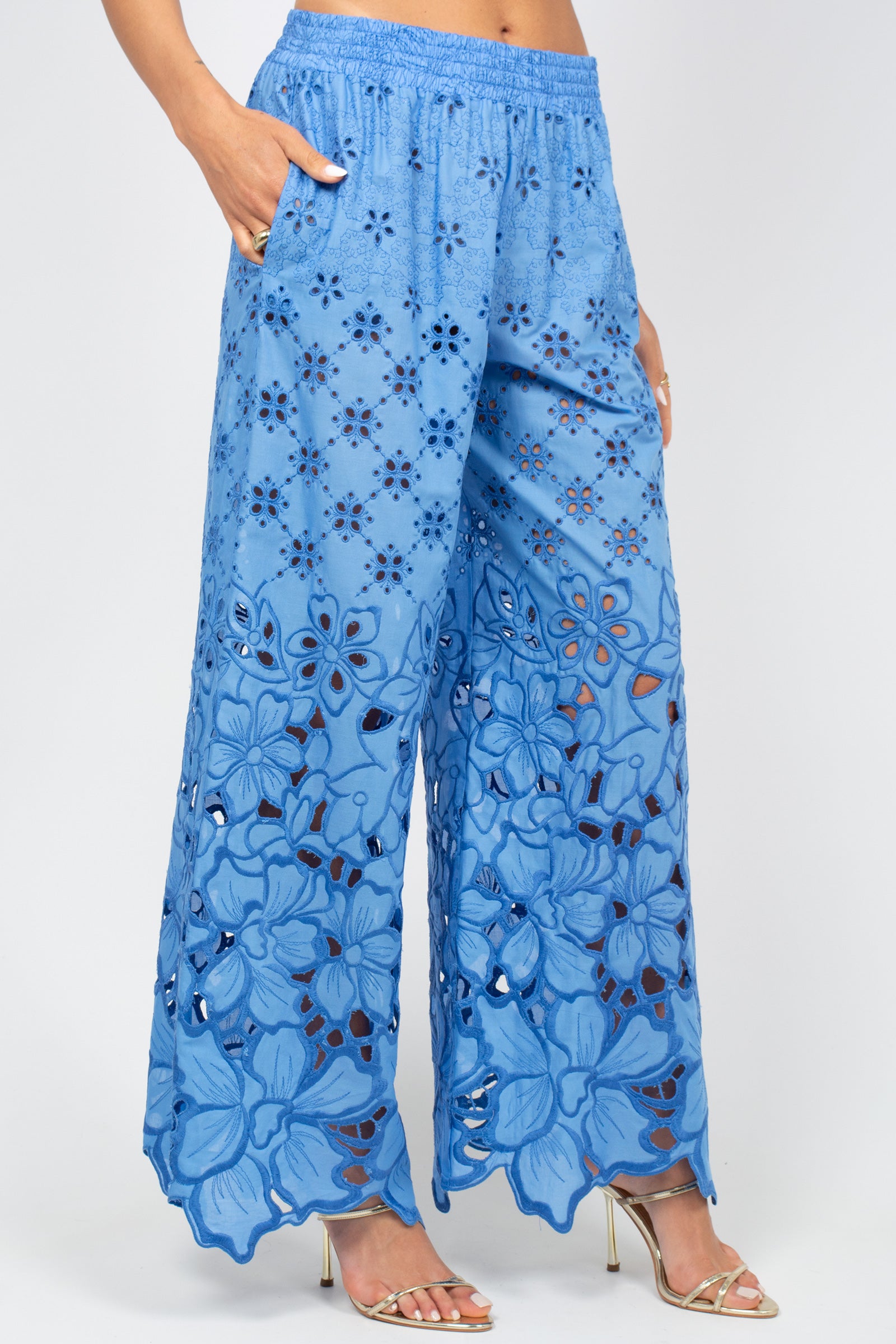 pantalone in cotone macrame D484P603QYD 74037 ERMANNO SCERVINO LIFE 