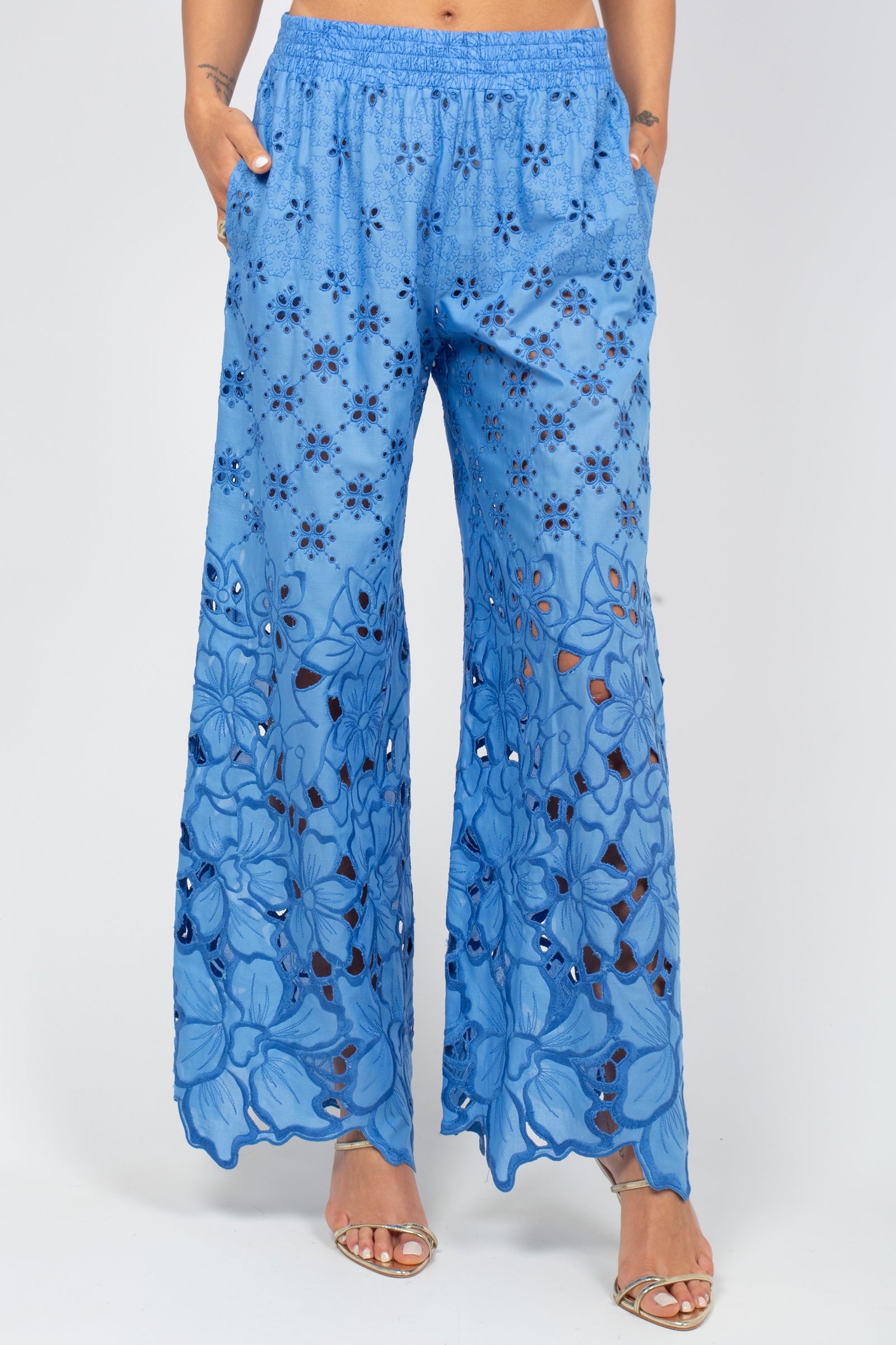 pantalone in cotone macrame D484P603QYD 74037 ERMANNO SCERVINO LIFE 