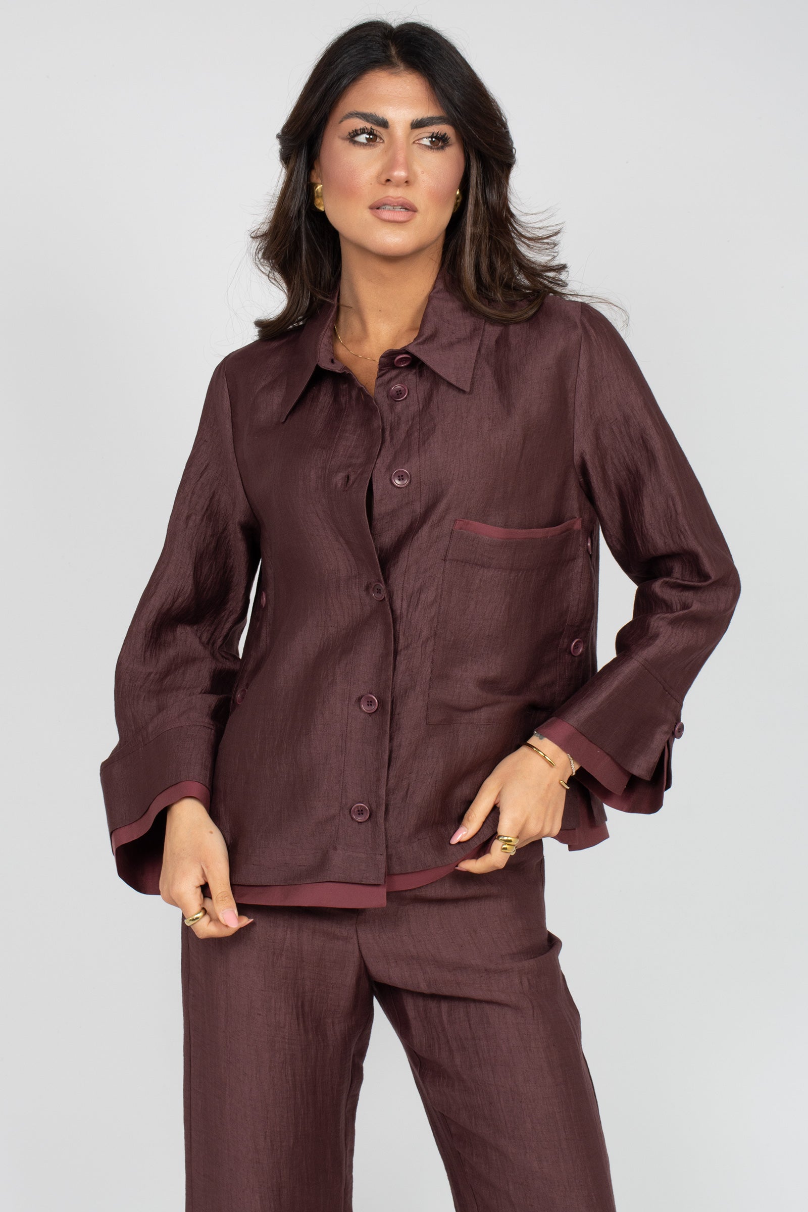 camicia oversize in misto cotone VAKEO399 1369 HANAMI D'OR 