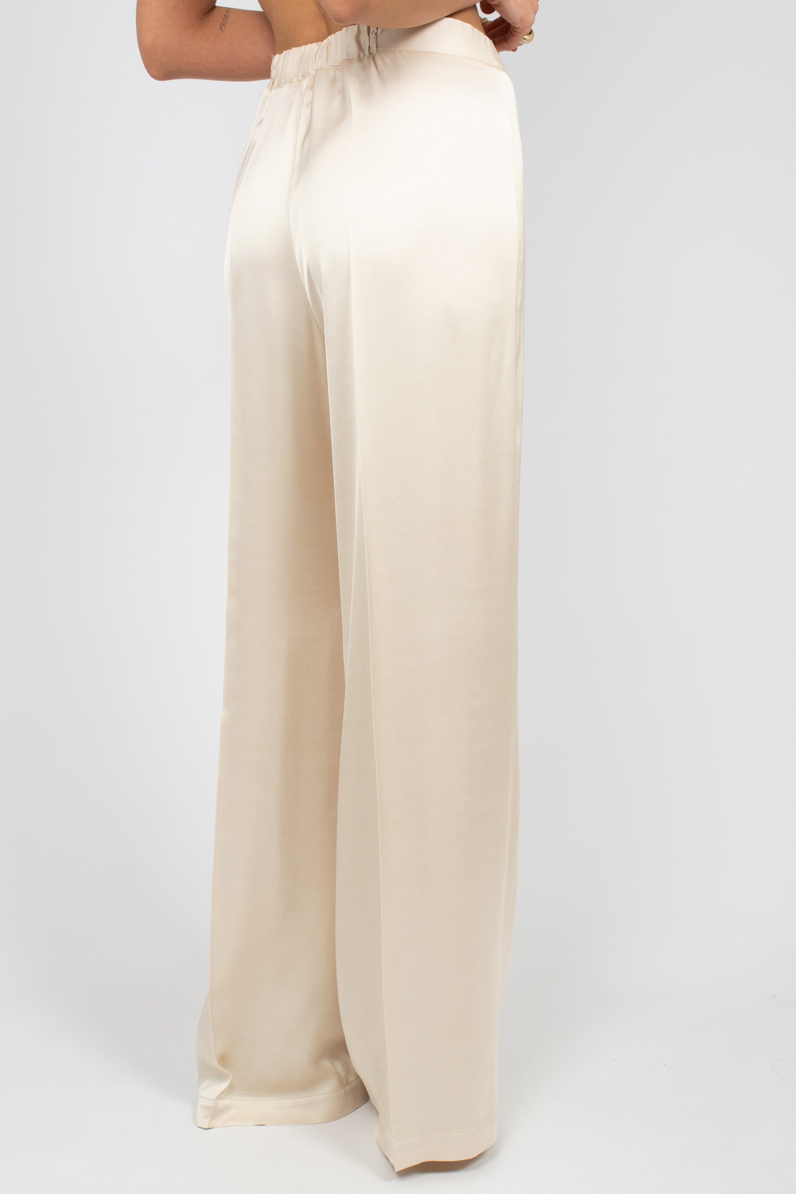 pantalone dritto in raso di viscosa VERBEN382 1394 HANAMI D'OR 
