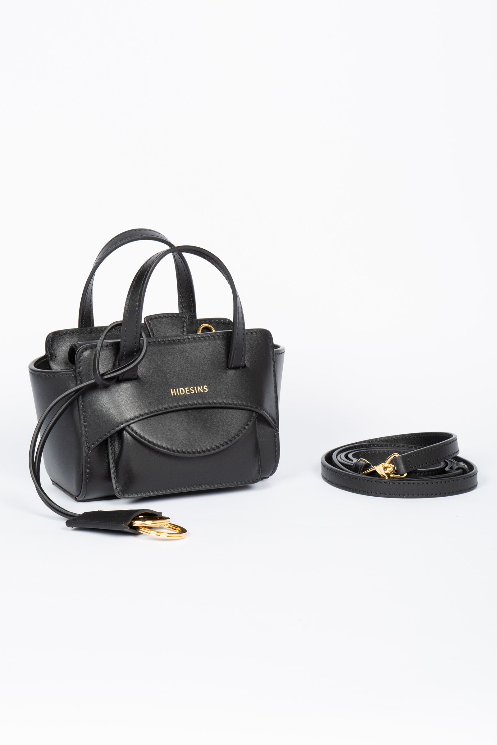 shoulder bag 'flap xs' in pelle FL14XSPREMIERE BLACK HIDESINS 