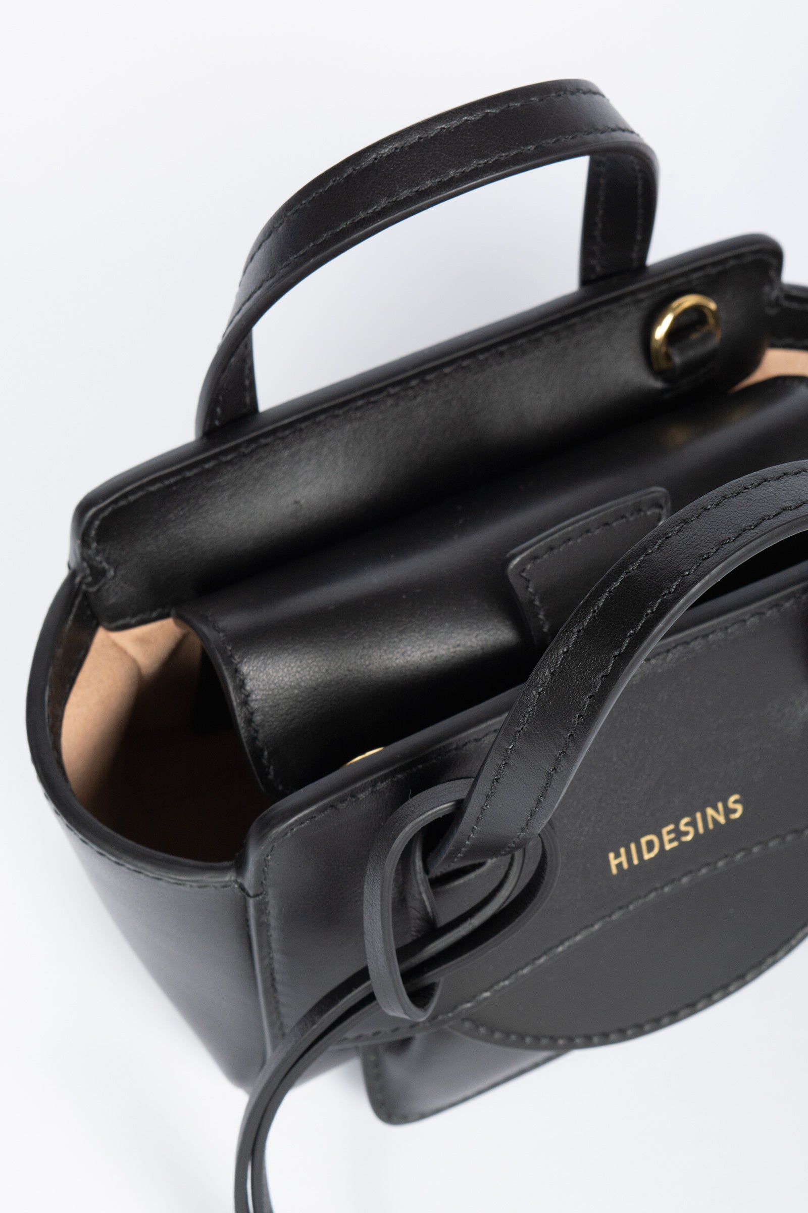 shoulder bag 'flap xs' in pelle FL14XSPREMIERE BLACK HIDESINS 