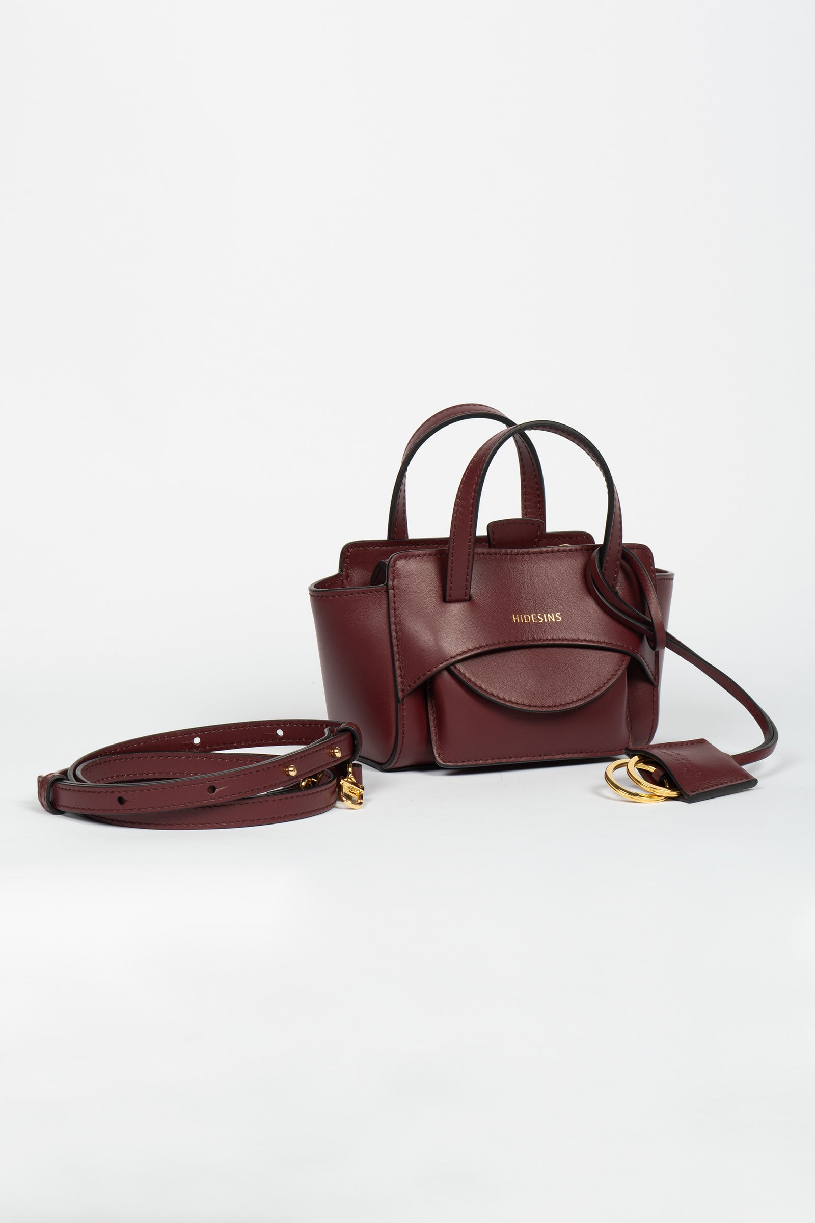 shoulder bag 'flap xs' in pelle FL14XSPREMIERE WINE HIDESINS 