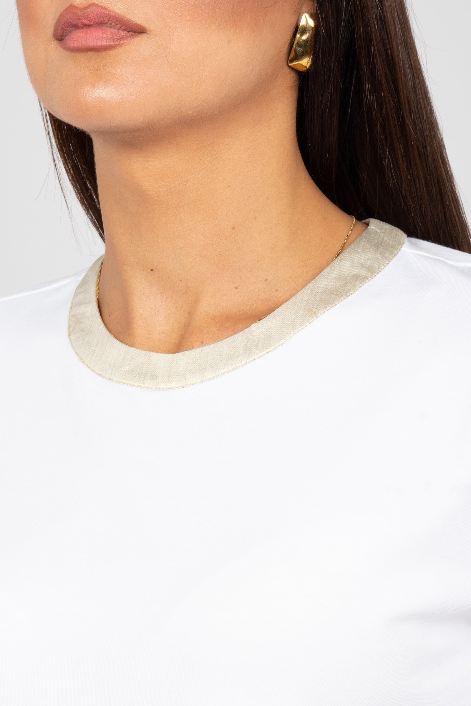 t-shirt con dettaglio in oro 66226 9009 LE TRICOT - Perugia 
