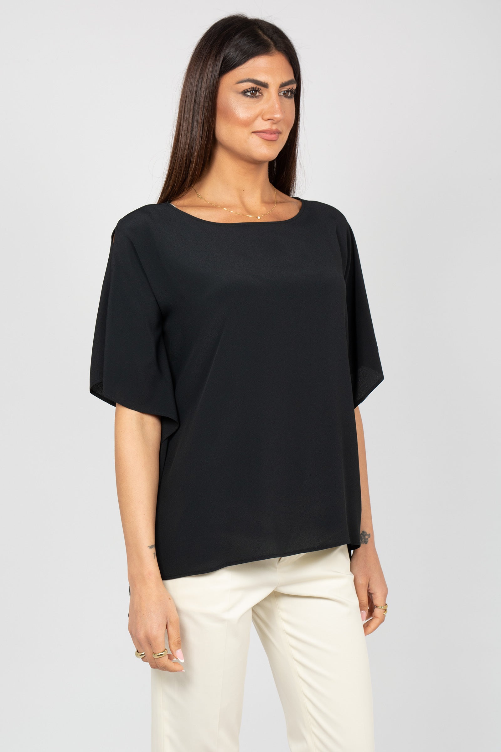 blusa oversize in misto seta 66282 999 LE TRICOT - Perugia 