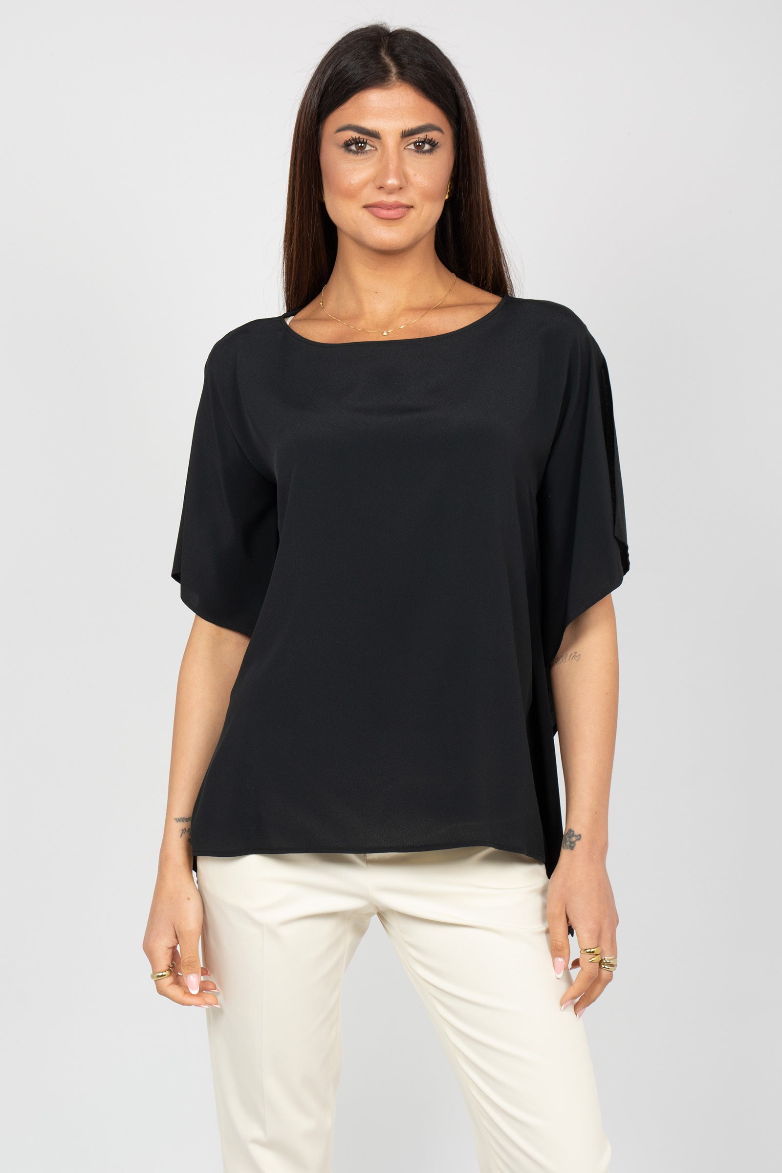 blusa oversize in misto seta 66282 999 LE TRICOT - Perugia 