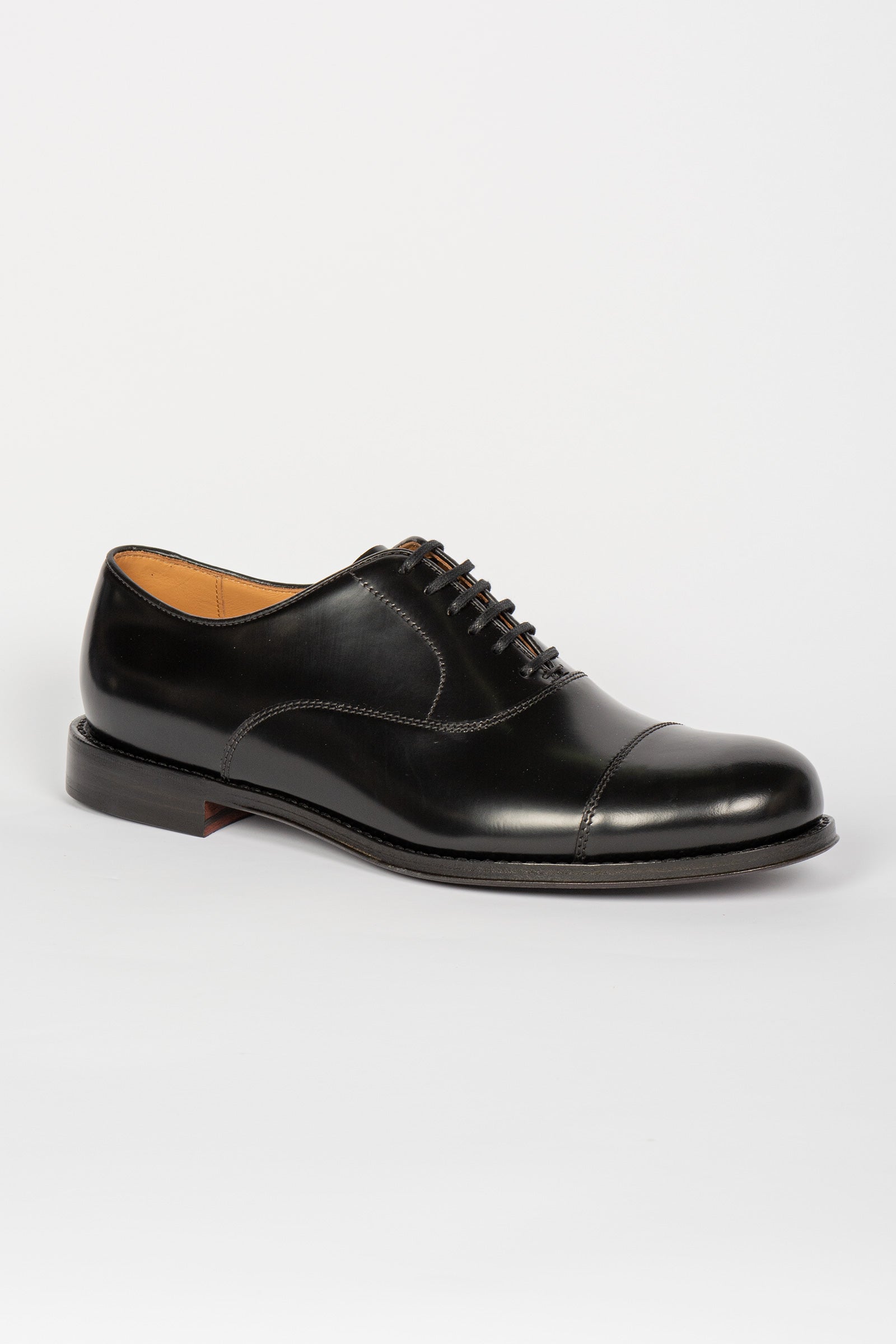 stringata francese in pelle 29006ANTICK NERO LO.WHITE 
