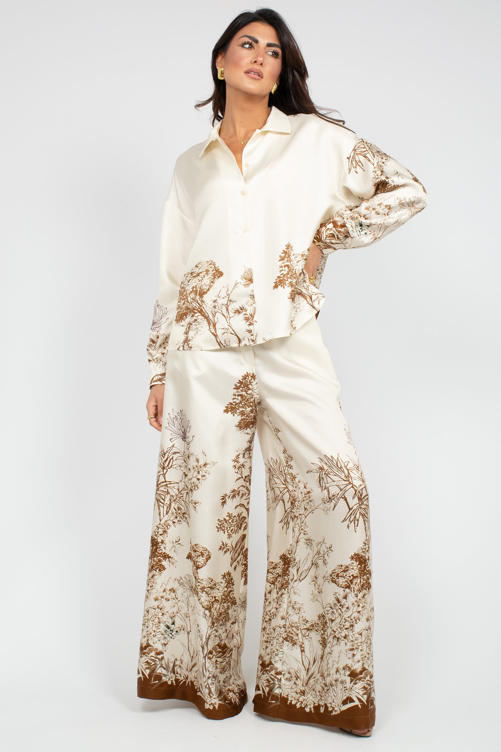 pantalone in seta stampata 26SMCP24726SSE231 68303 MAISON COGO 
