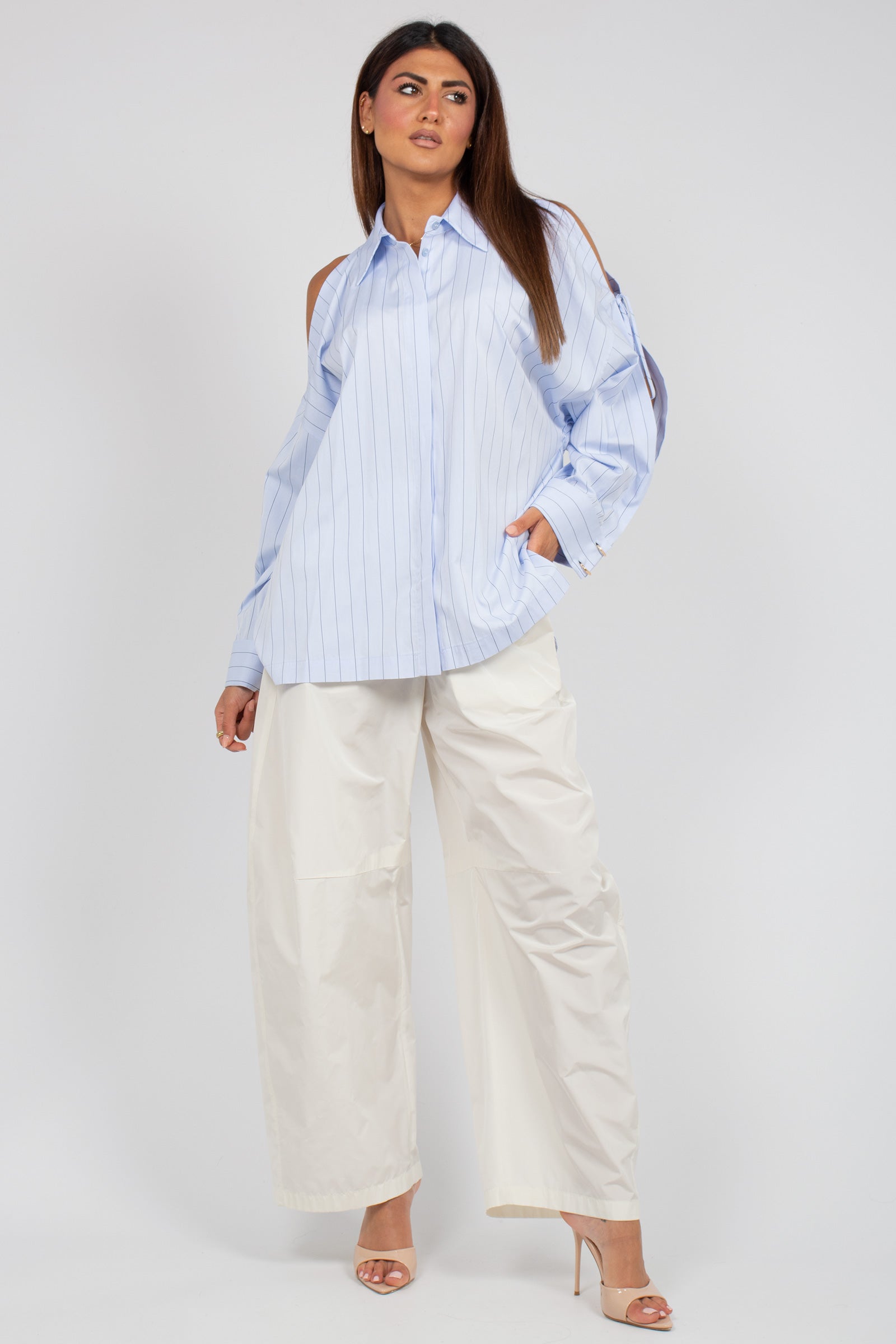 pantalone in taffeta 26SMCP25626SPL138 03001 MAISON COGO 