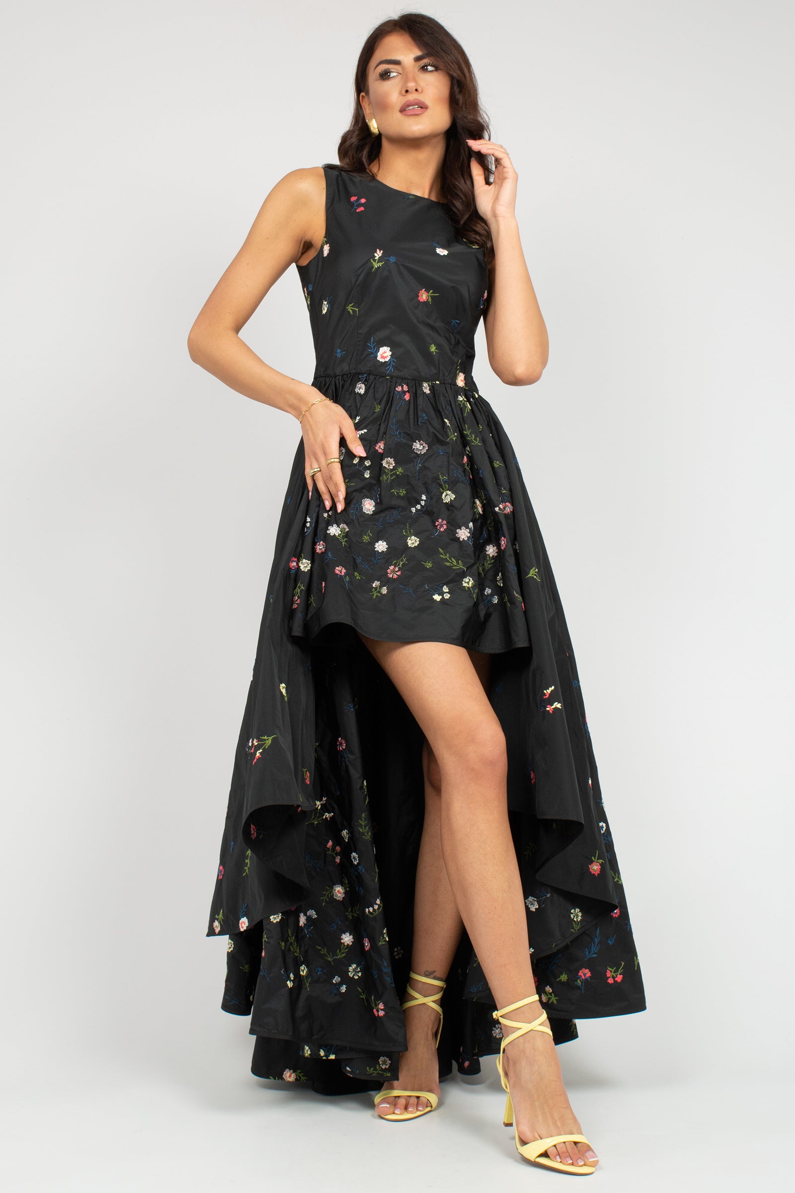 abito in taffeta ricamata 26SMCV41526SPL161 99311 MAISON COGO 