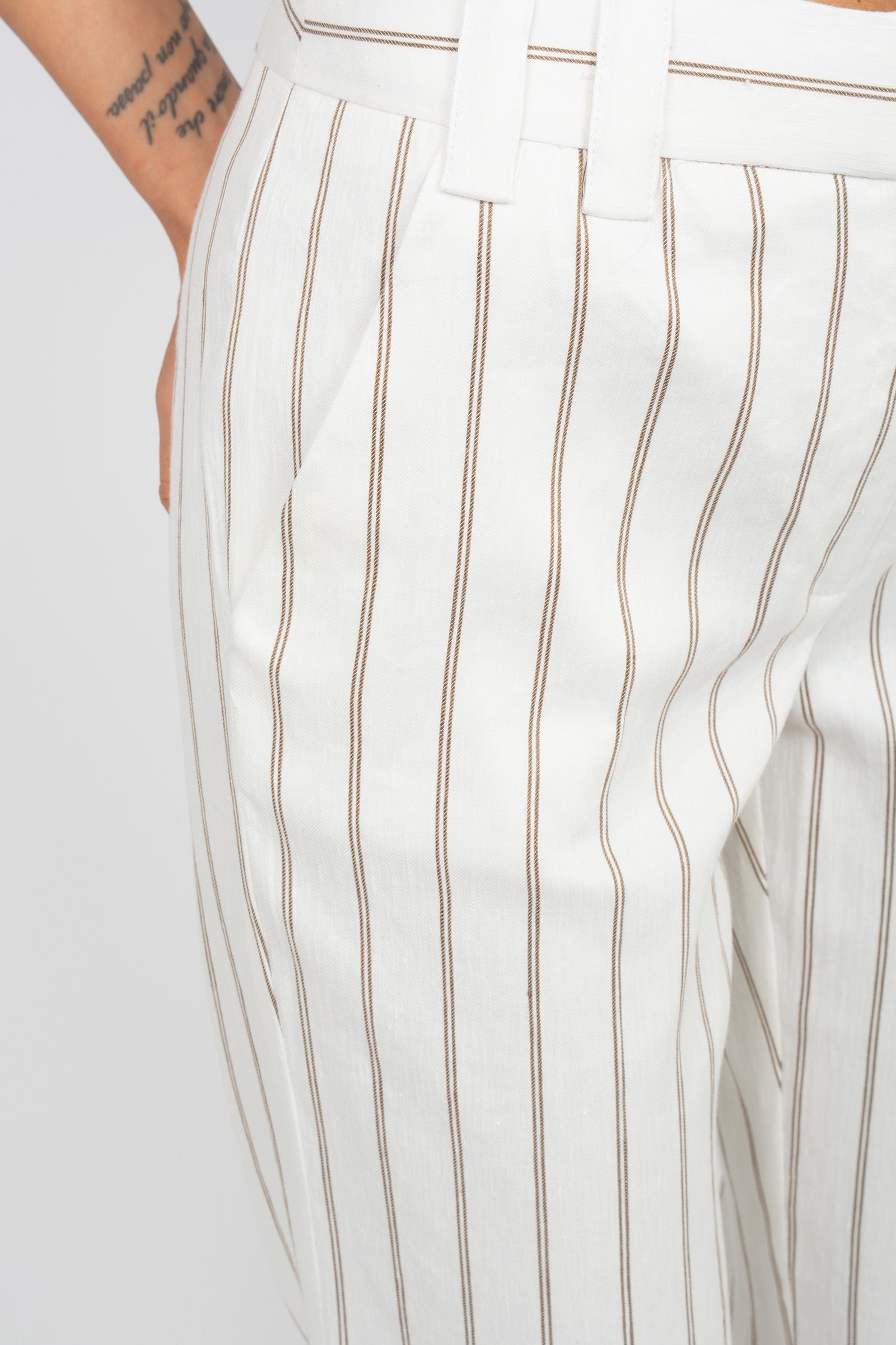 pantalone a righe in lino 'febo' FEBO 001 MARELLA 