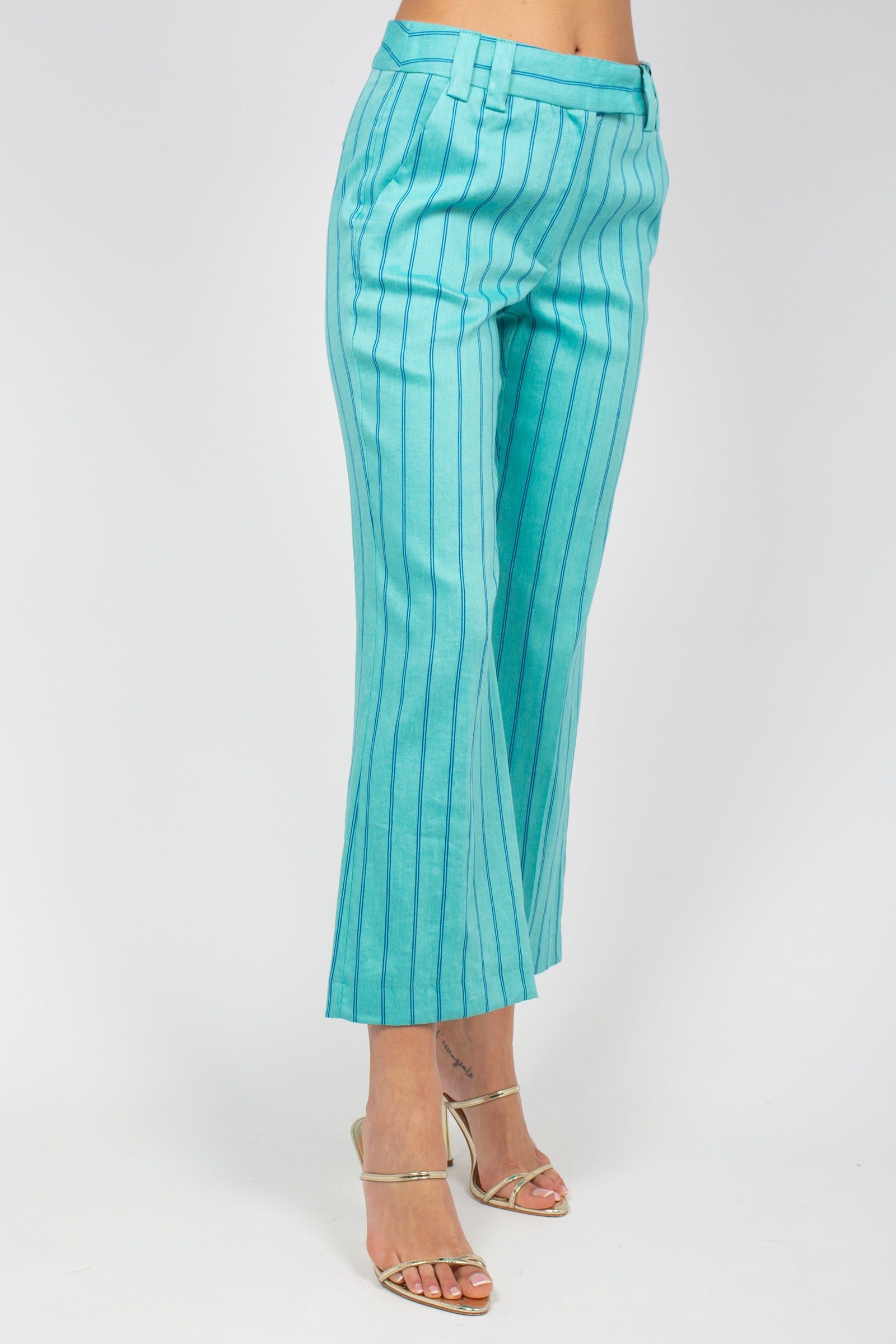 pantalone a righe in lino 'febo' FEBO 002 MARELLA 