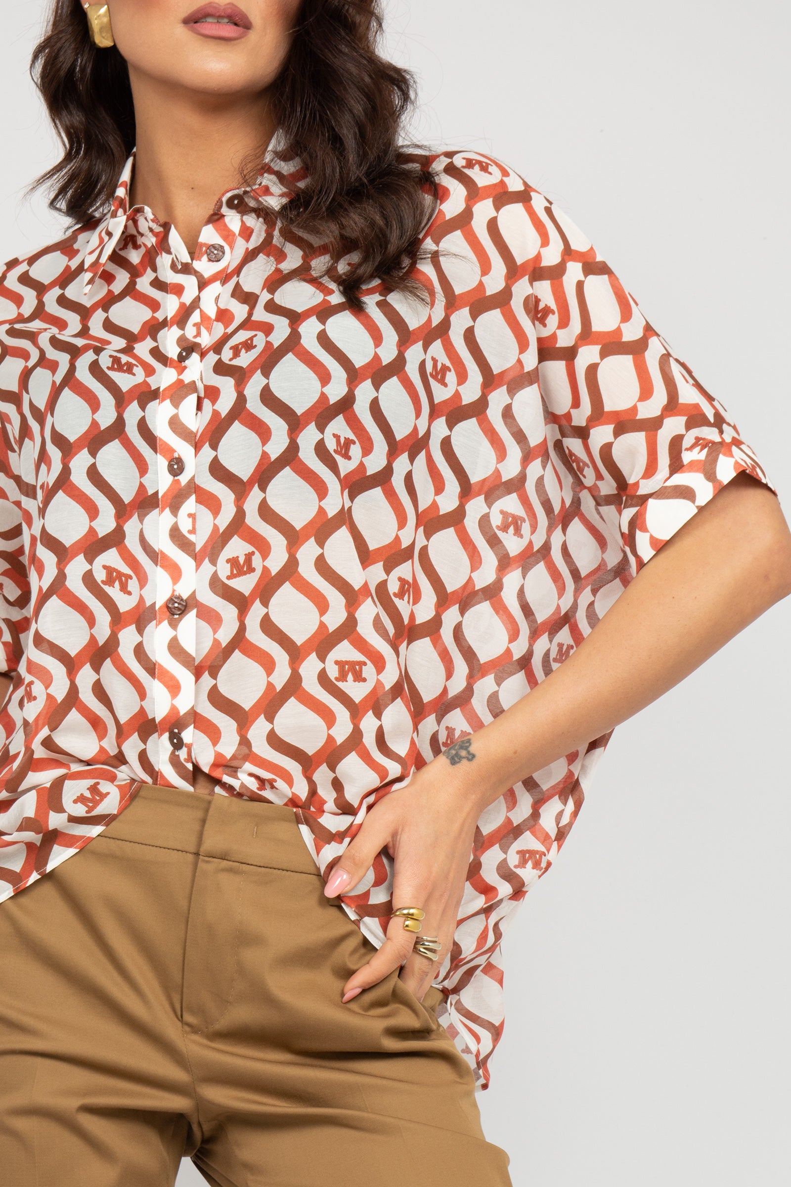 Camicia in voile stampato 'ariete' 2616111049600 002 MAXMARA BEACHWARE 