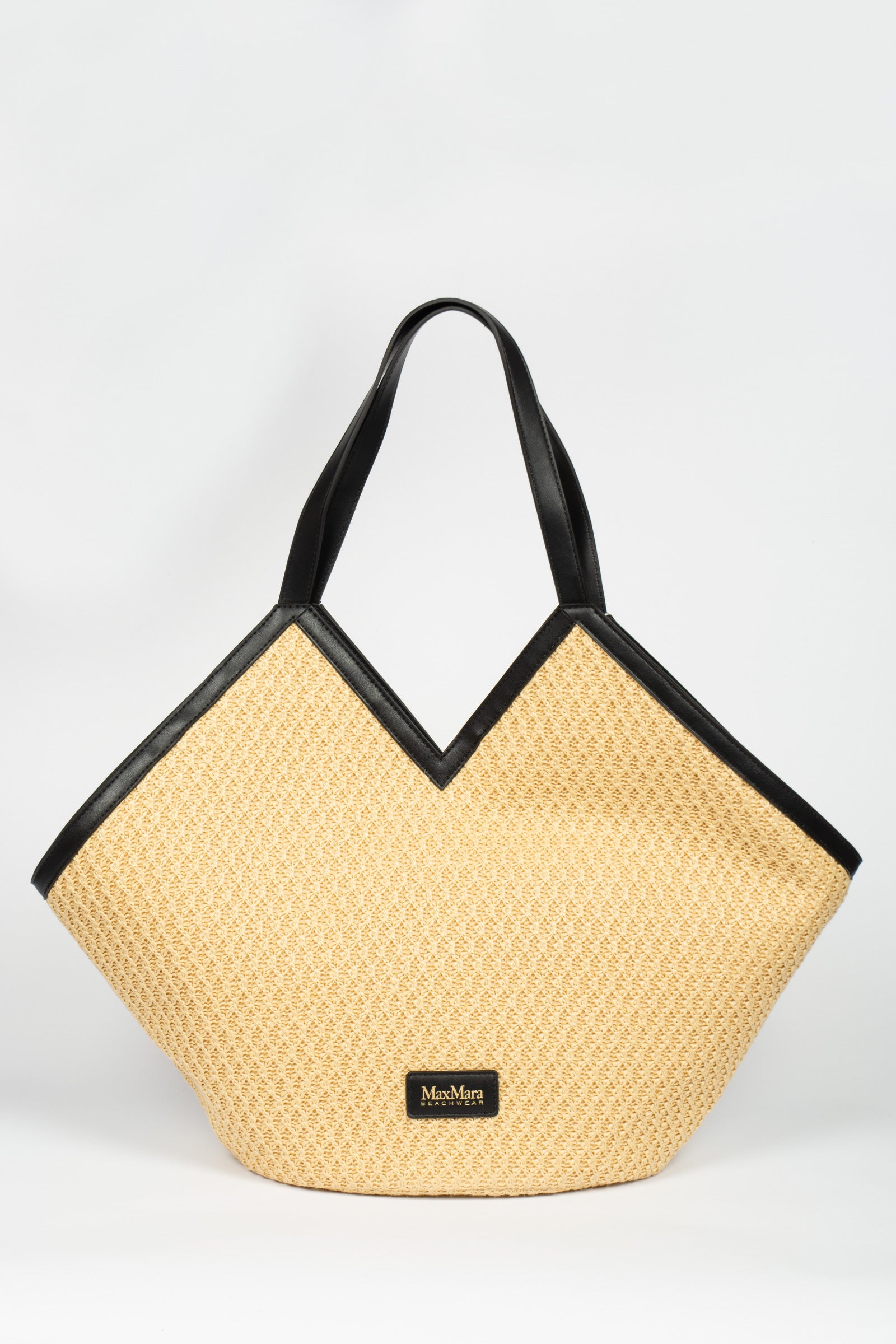 Shopper in rafia ed ecopelle 'bruno' 2616511079600 001 MAXMARA BEACHWARE 