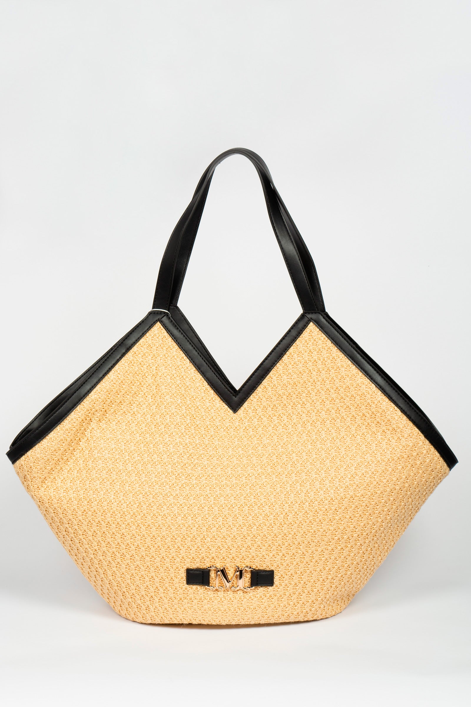 Shopper in rafia ed ecopelle 'bruno' 2616511079600 001 MAXMARA BEACHWARE 