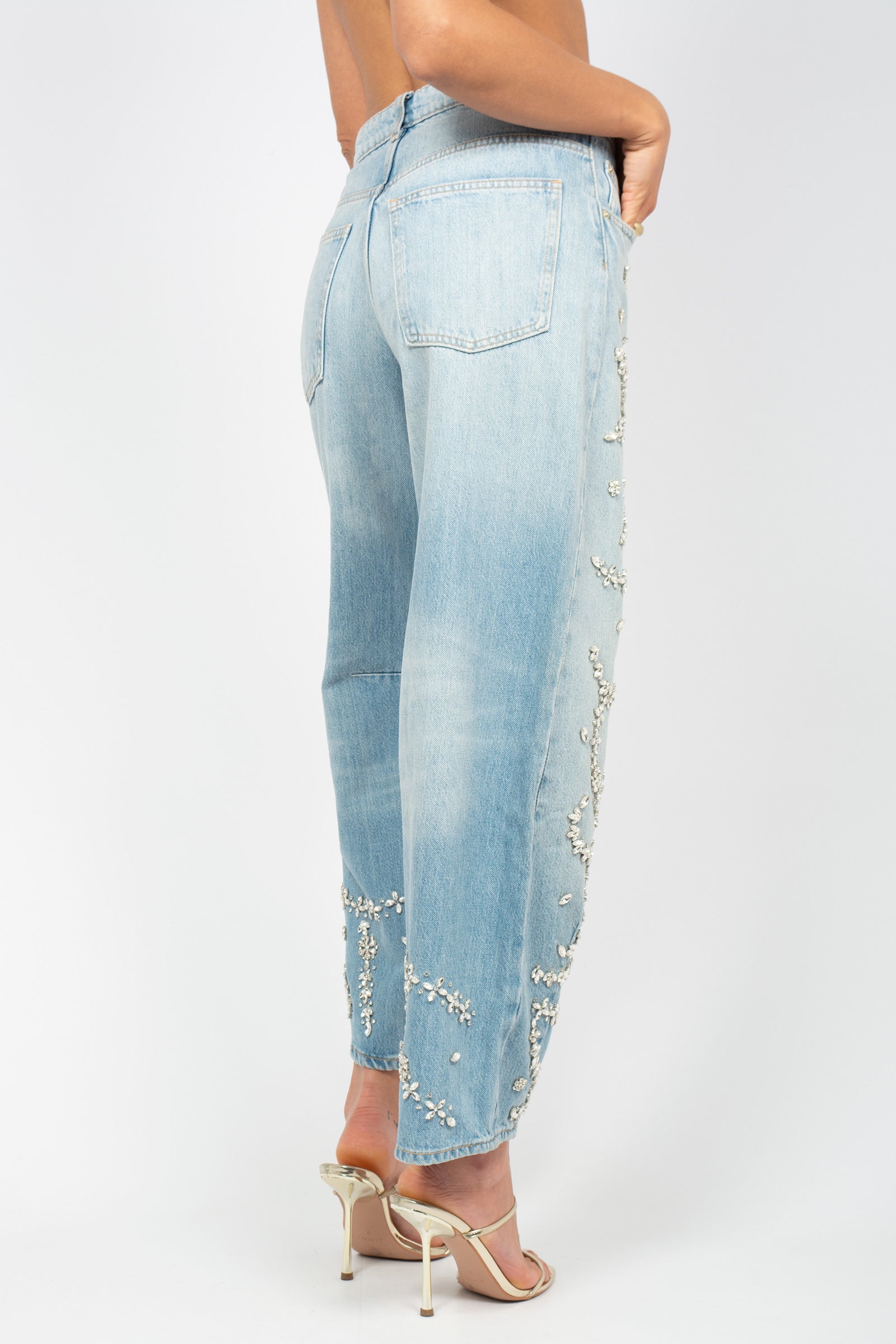jeans con ricami alloverd MS26J1 UNIQUE MIRIAM STELLA 