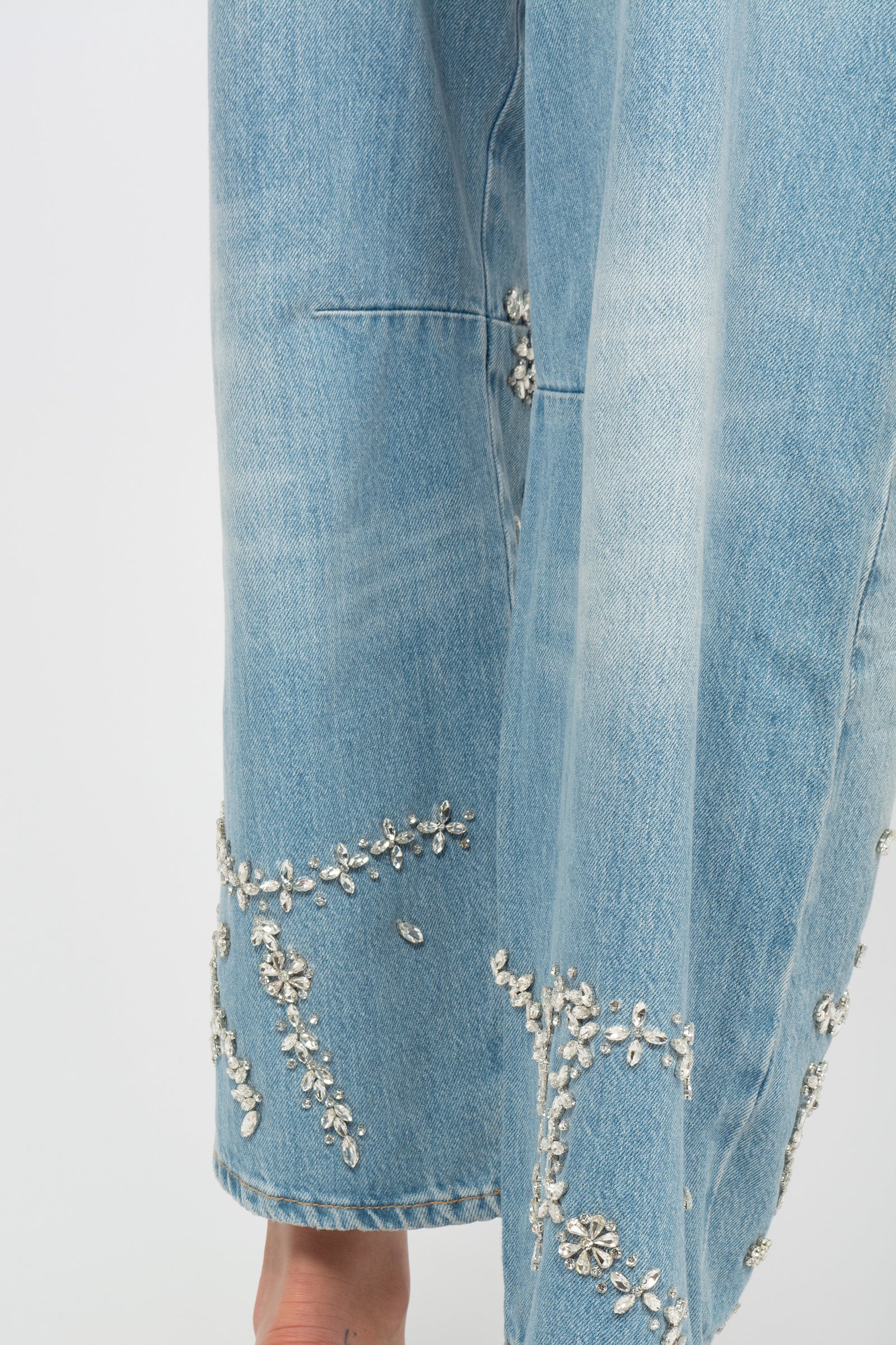 jeans con ricami alloverd MS26J1 UNIQUE MIRIAM STELLA 