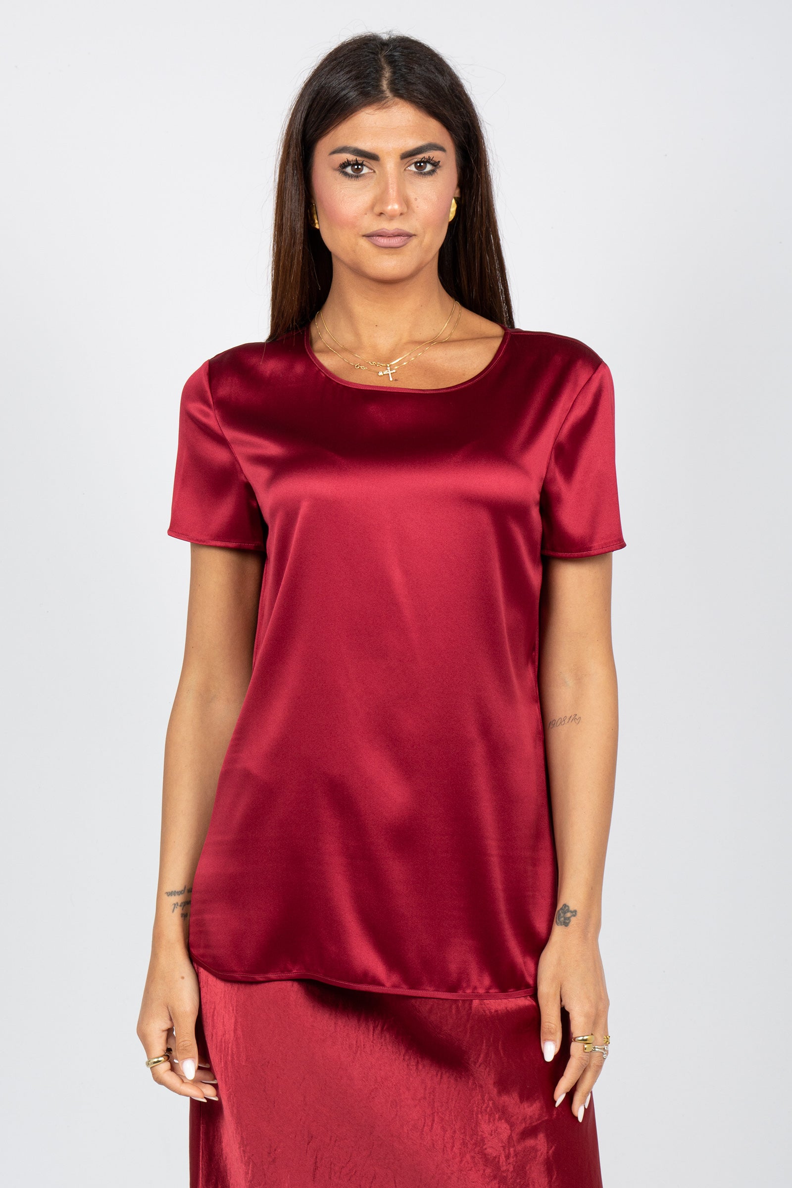 t-shirt in seta 'cortona' 2616111037600 025 MM - MAX MARA 