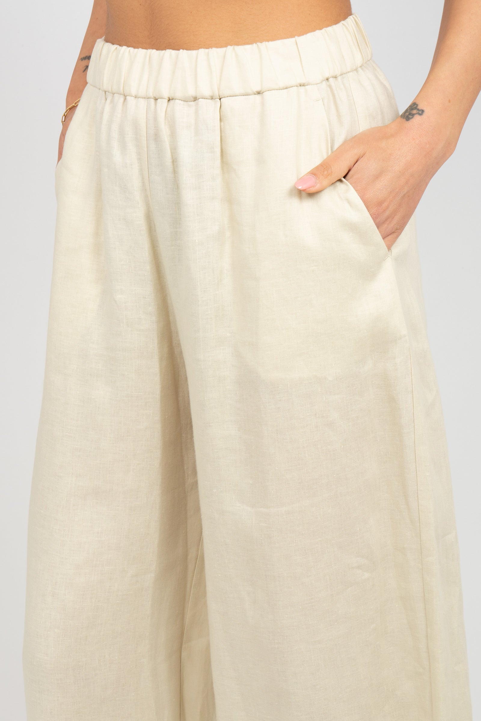 pantalone in lino 'canneti' 2616131028600 011 MM - MAX MARA 