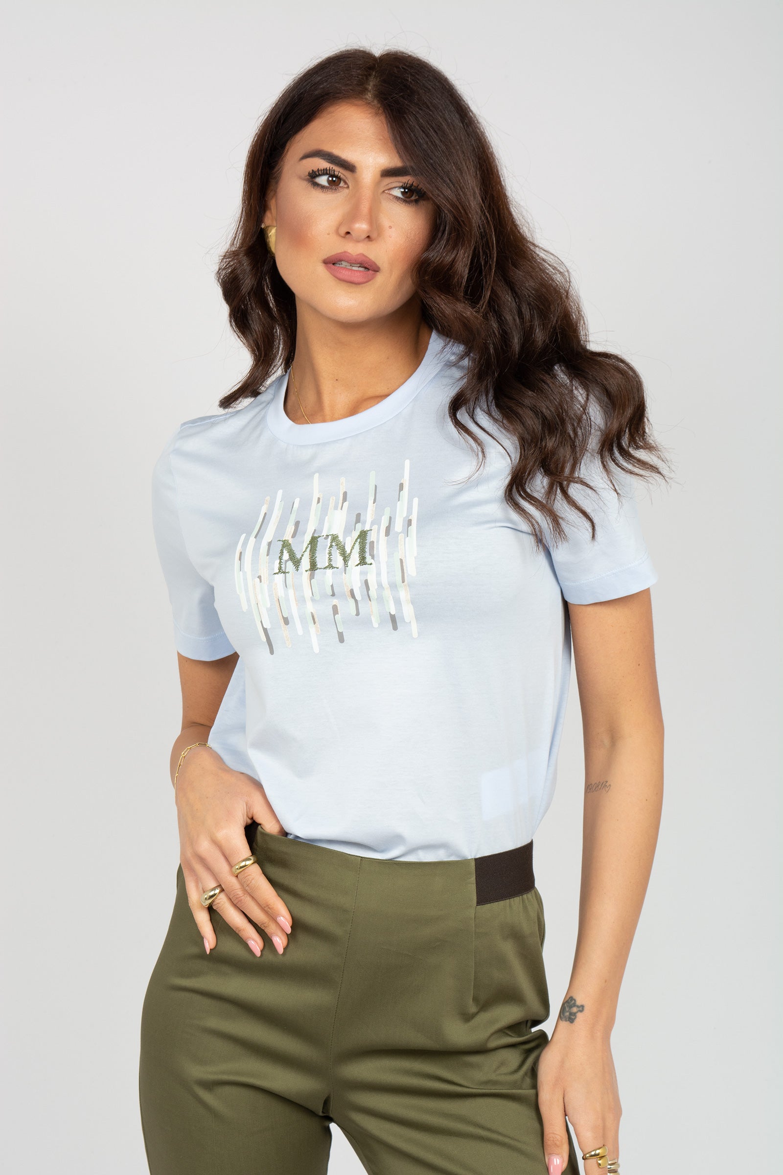 t-shirt in cotone con logo 'licenza' 2616941108600 012 MM - MAX MARA 