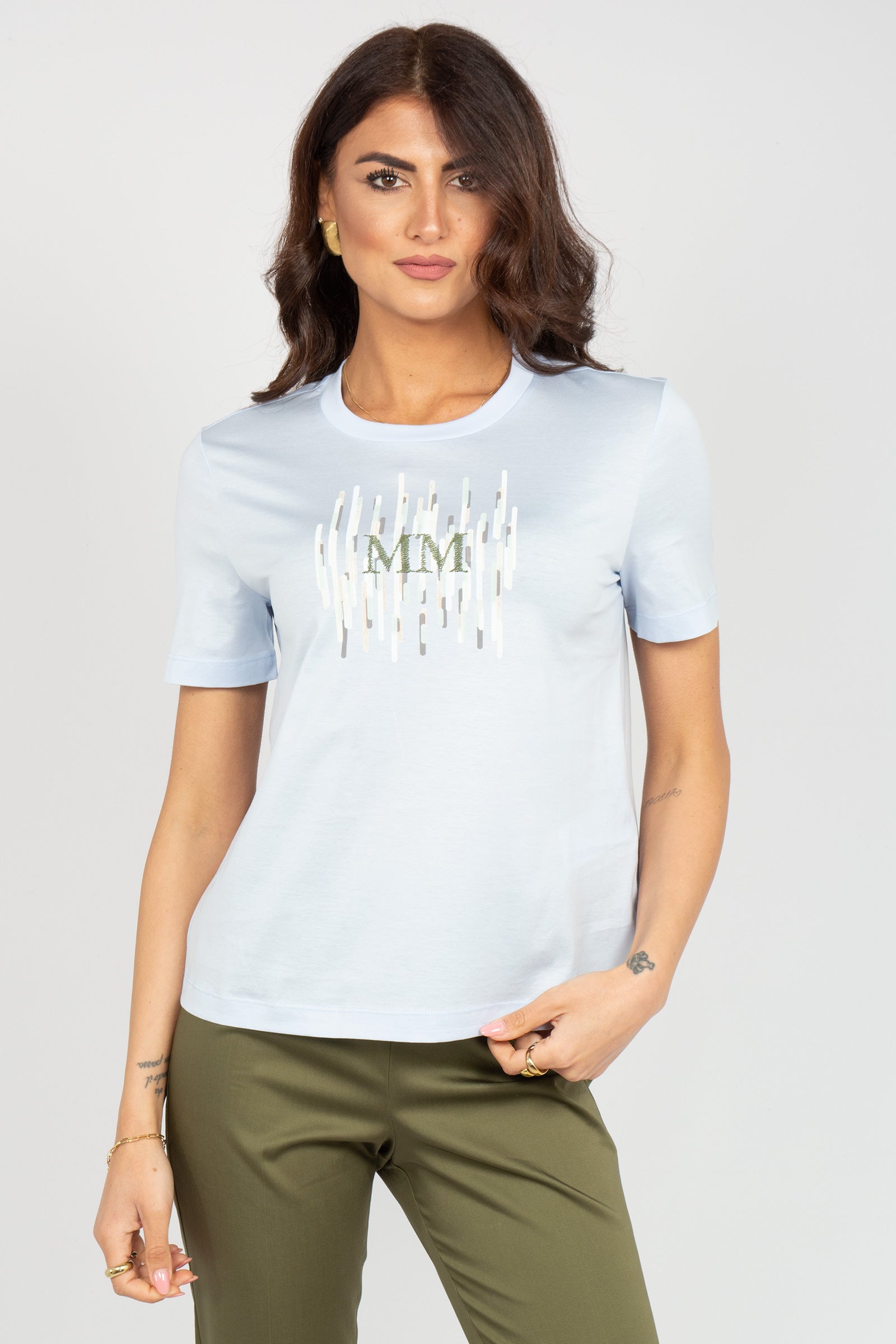 t-shirt in cotone con logo 'licenza' 2616941108600 012 MM - MAX MARA 