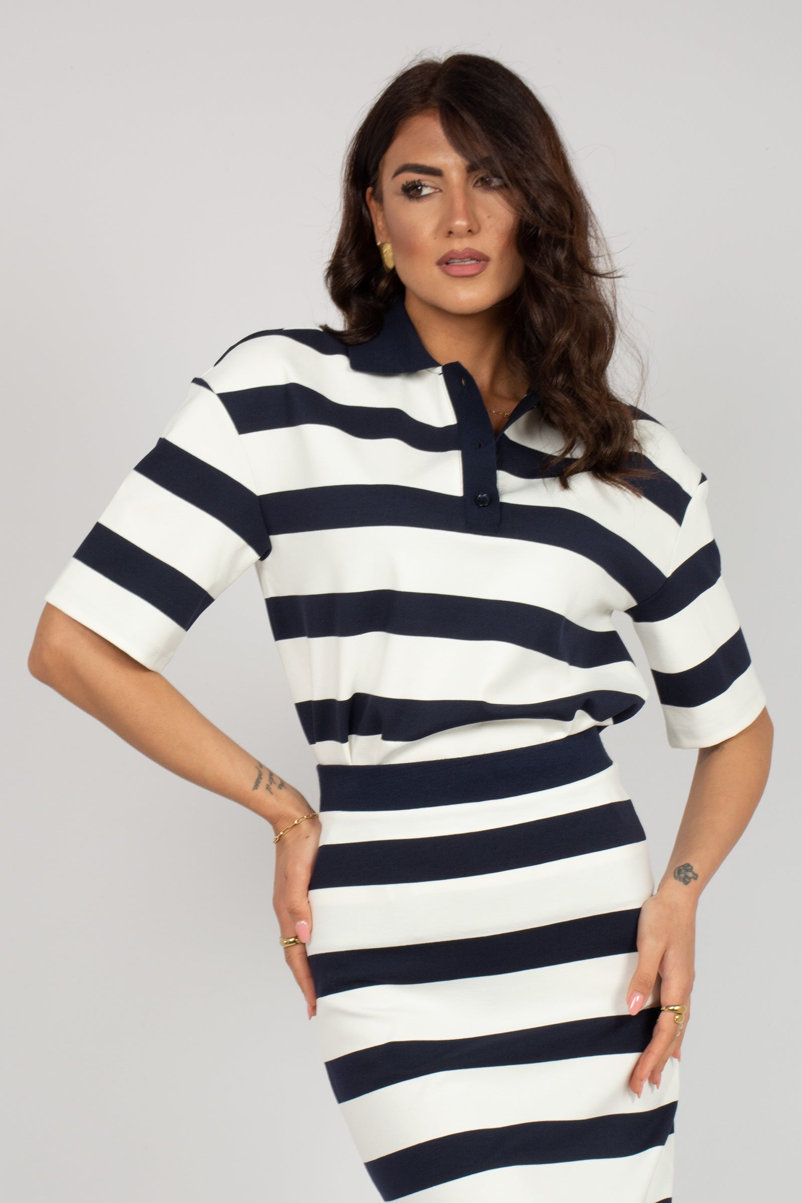 polo a righe in viscosa 'abetaia' 2616951017600 004 MM - MAX MARA 