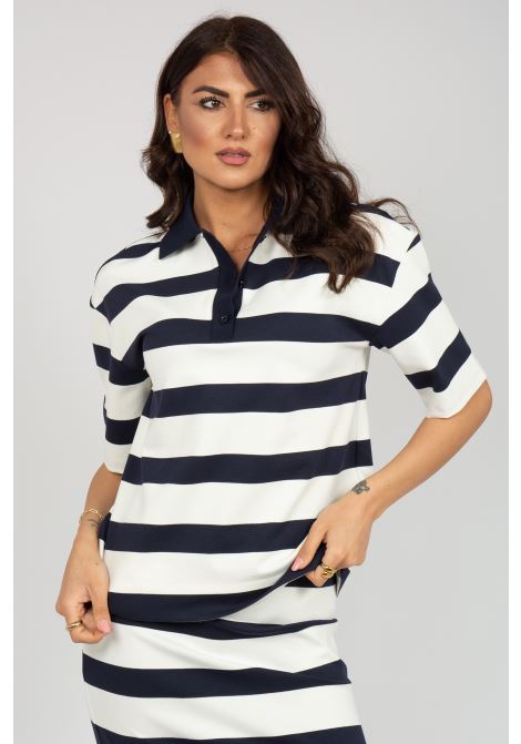 polo a righe in viscosa 'abetaia' 2616951017600 004 MM - MAX MARA 