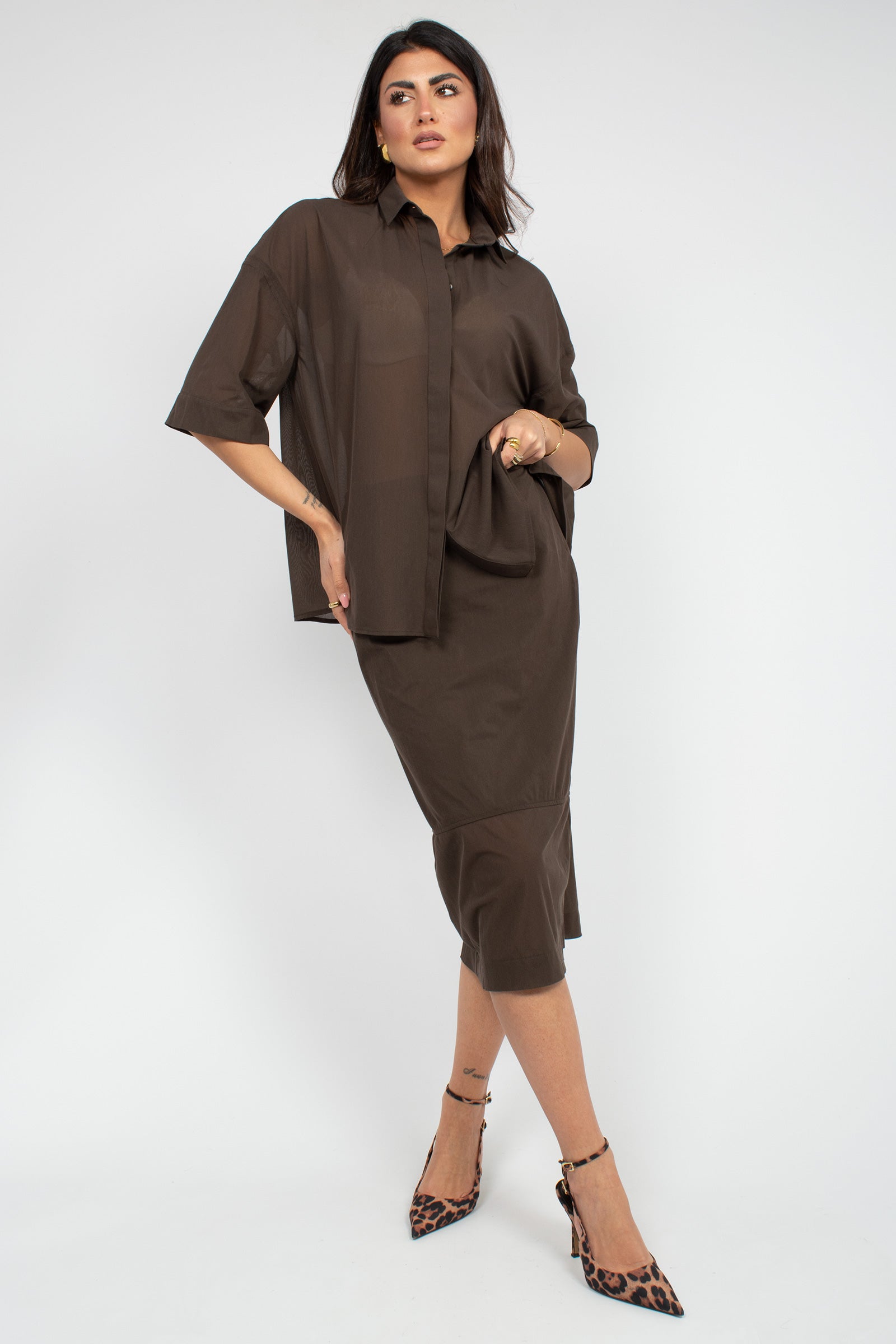 camicia in misto cotone 'sasia' 2616951018600 003 MM - MAX MARA 