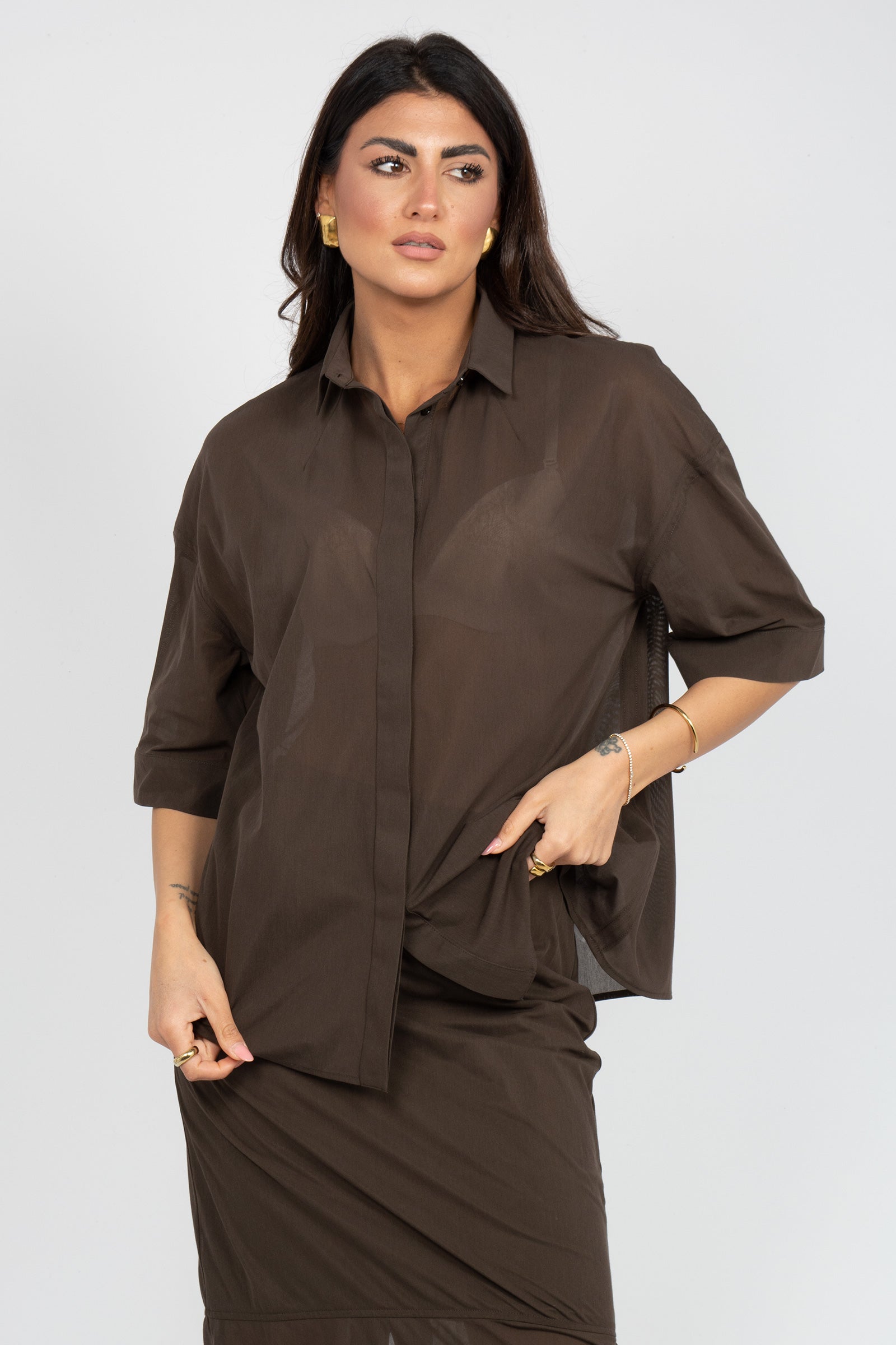 camicia in misto cotone 'sasia' 2616951018600 003 MM - MAX MARA 