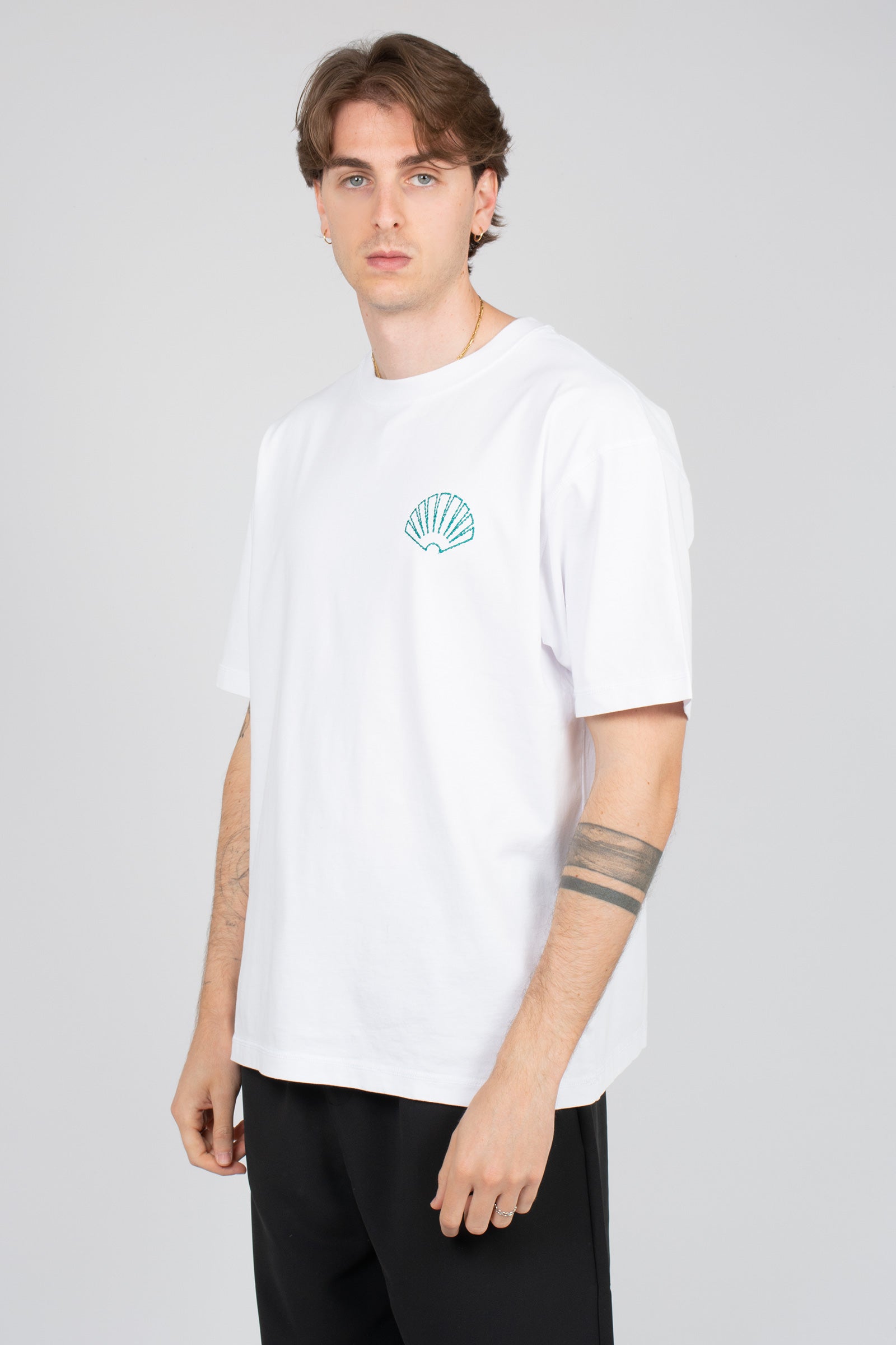 t-shirt con ricamo logo 2601063001 SEAGREEN NEW AMSTERDAM 