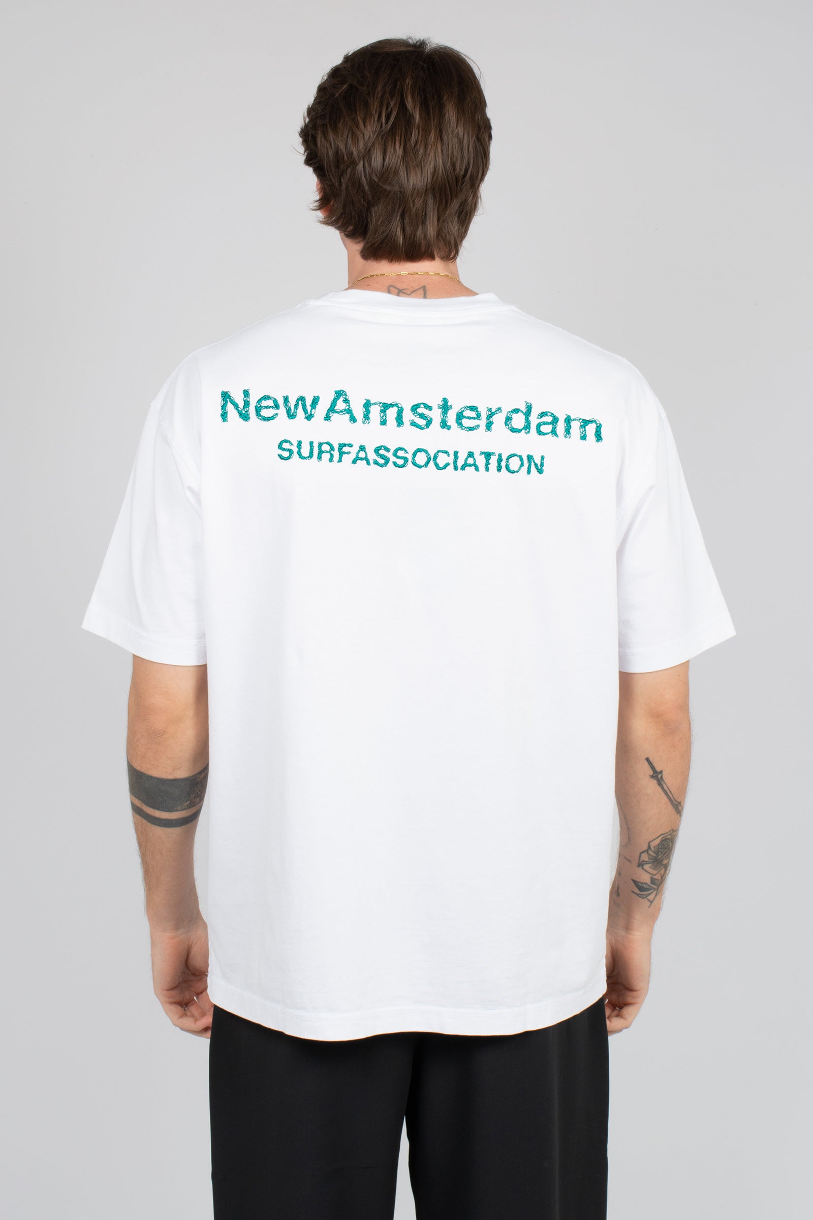 t-shirt con ricamo logo 2601063001 SEAGREEN NEW AMSTERDAM 