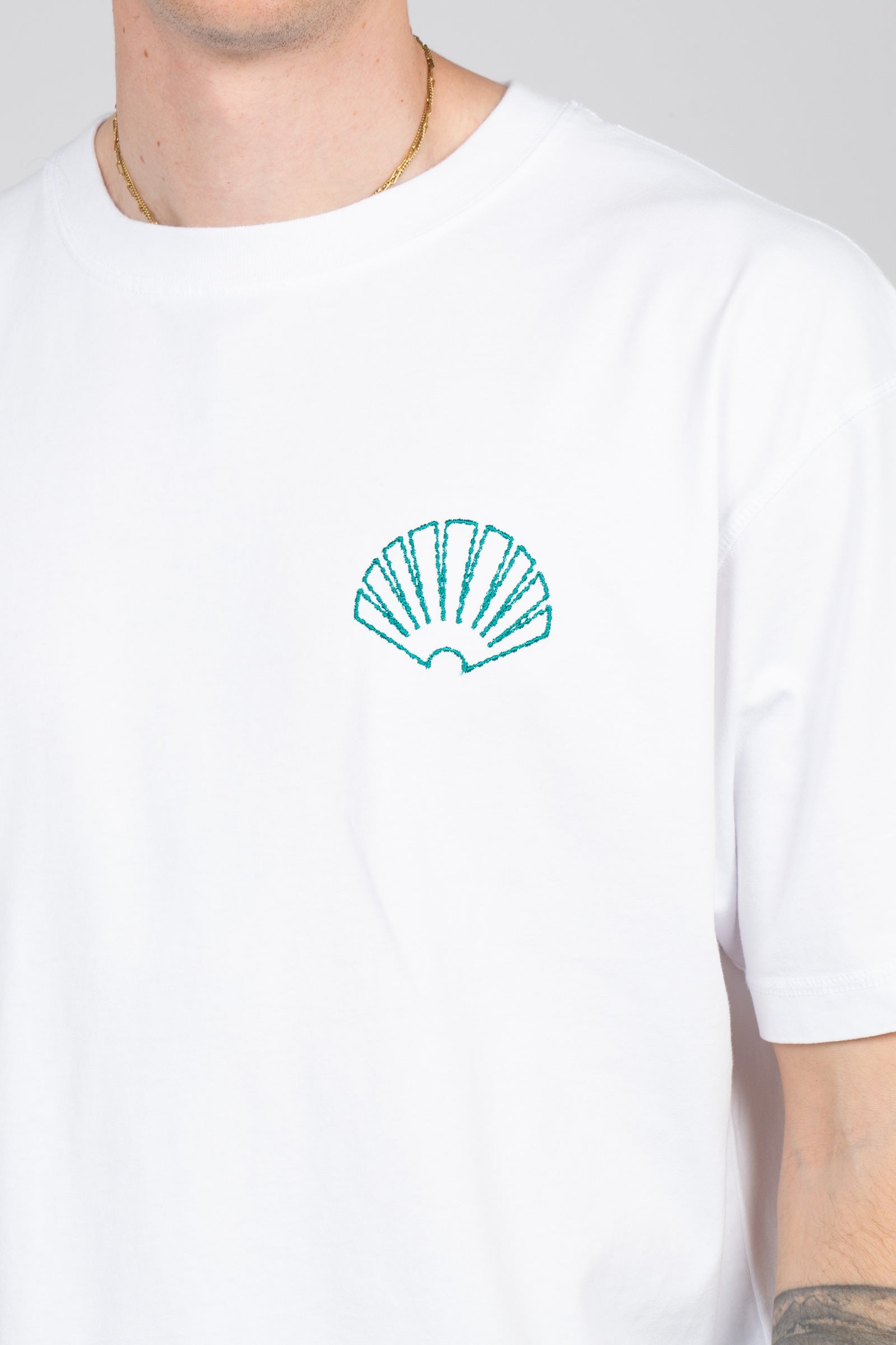 t-shirt con ricamo logo 2601063001 SEAGREEN NEW AMSTERDAM 