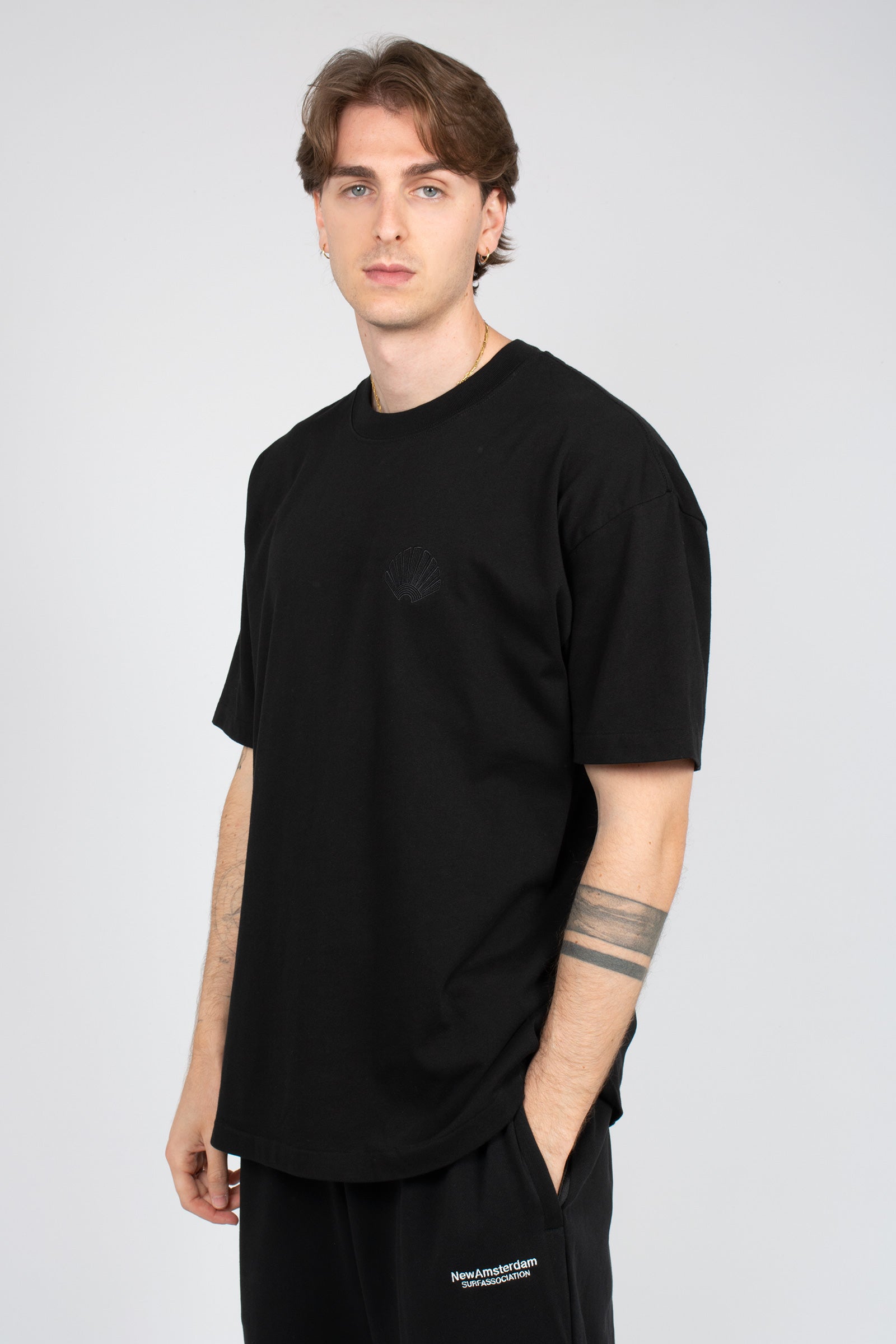 t-shirt in cotone 2601082002 BLK NEW AMSTERDAM 