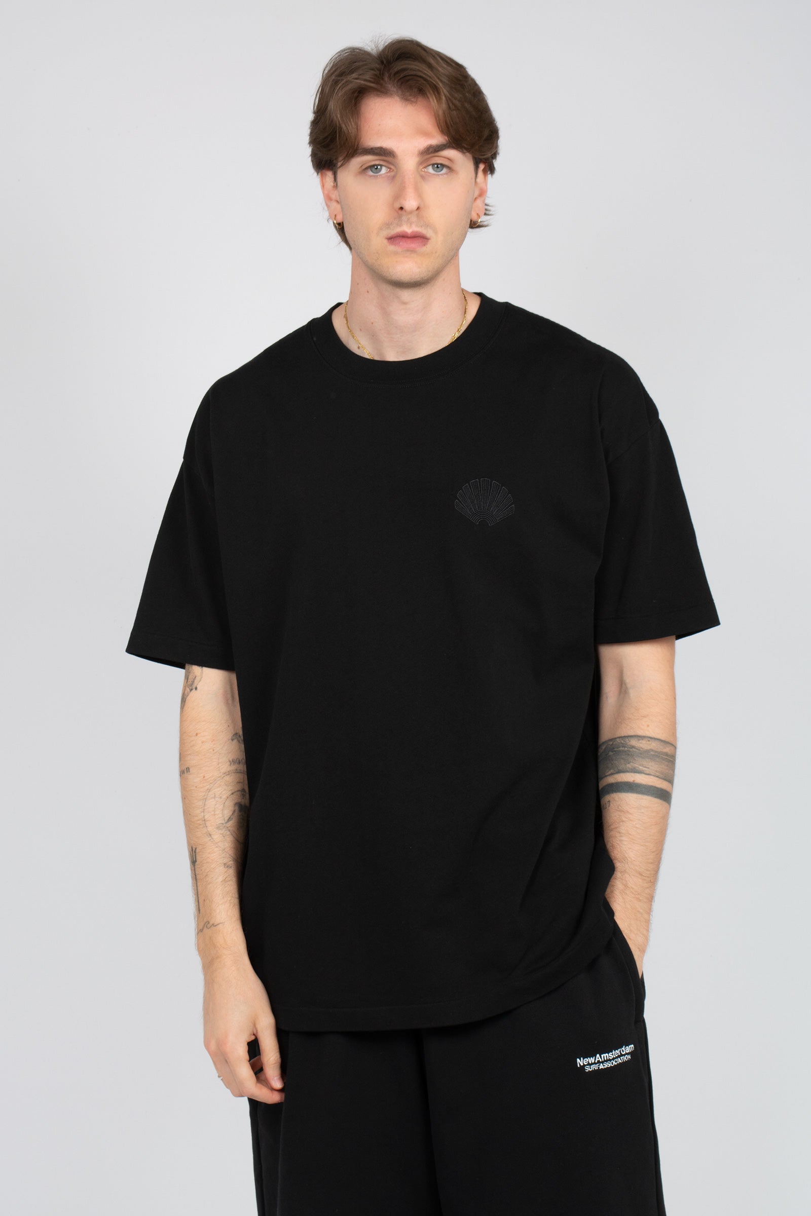 t-shirt in cotone 2601082002 BLK NEW AMSTERDAM 