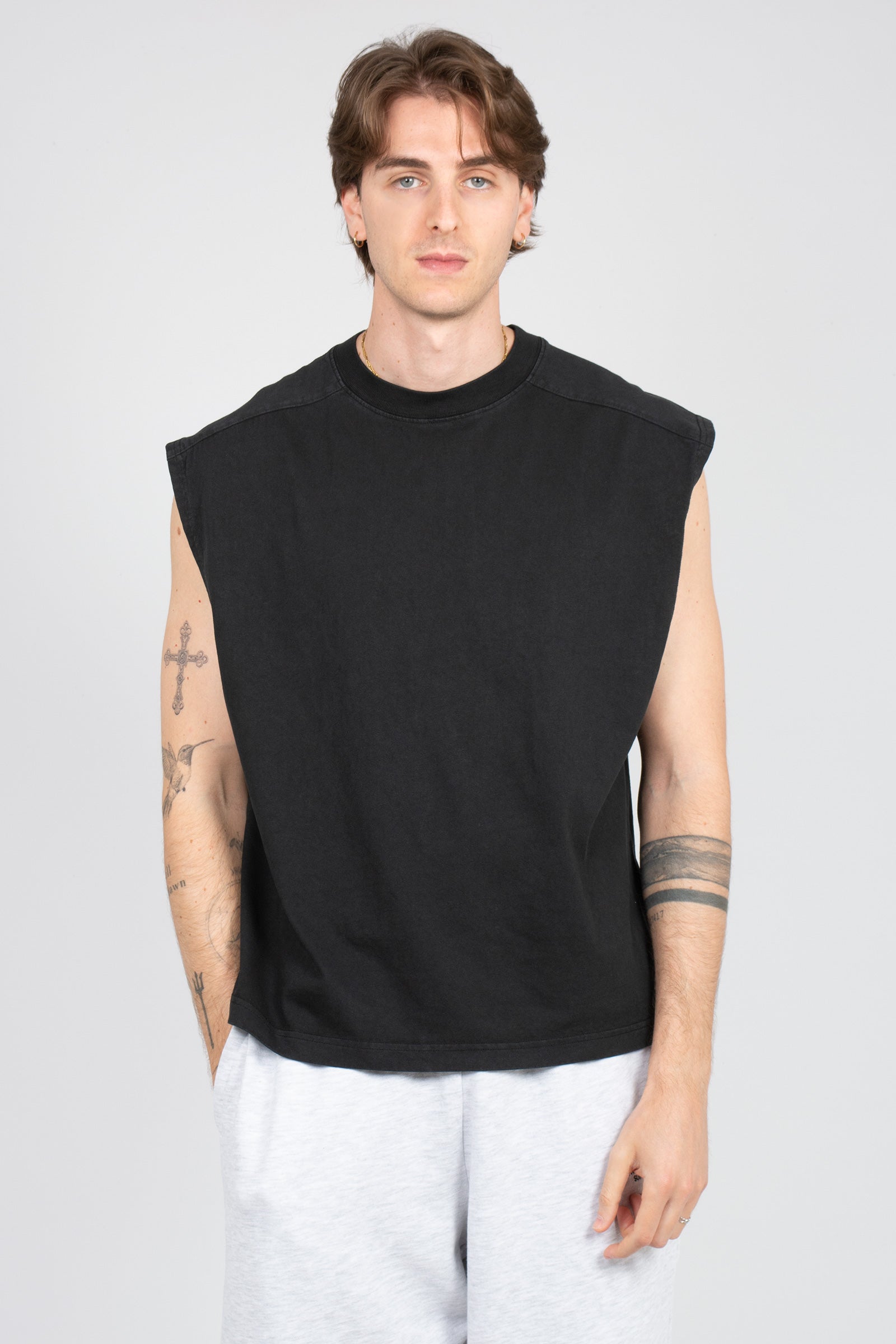 t-shirt sleeveless in cotone 26011620001 BLK NEW AMSTERDAM 