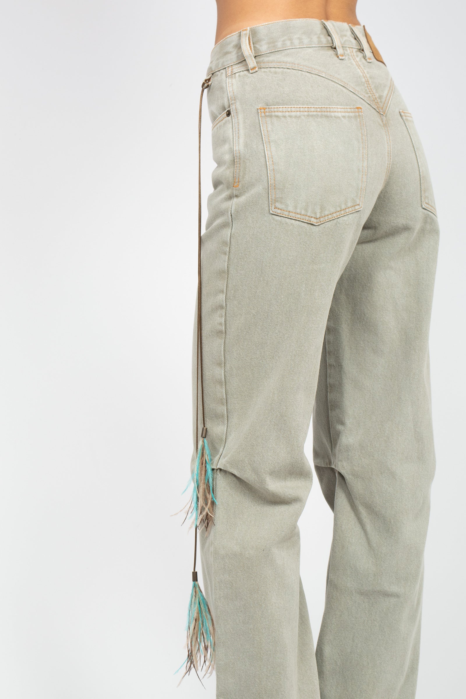 denim effetto sabbiato con piuma 0526138 SABBIA NOEL MAGGINI 