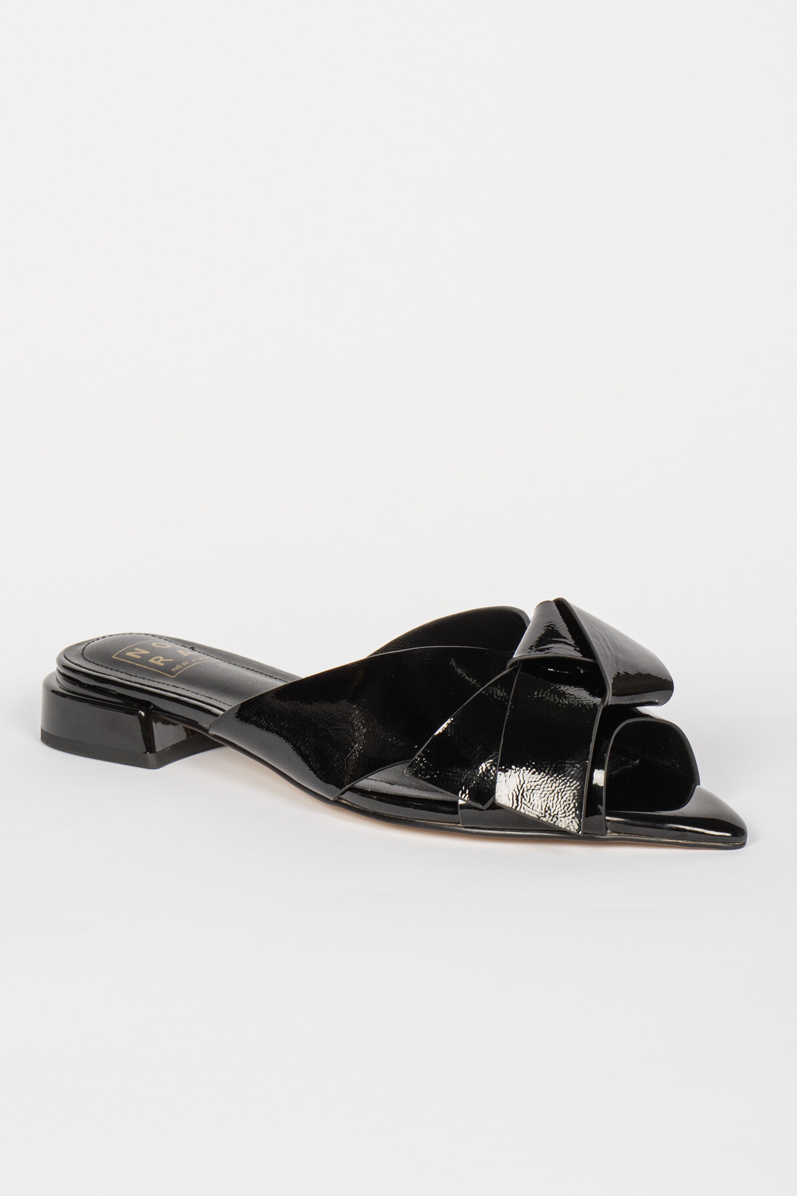 pantofola opentoe in naplak PE320NAPLAK NERO NORA NEW YORK 