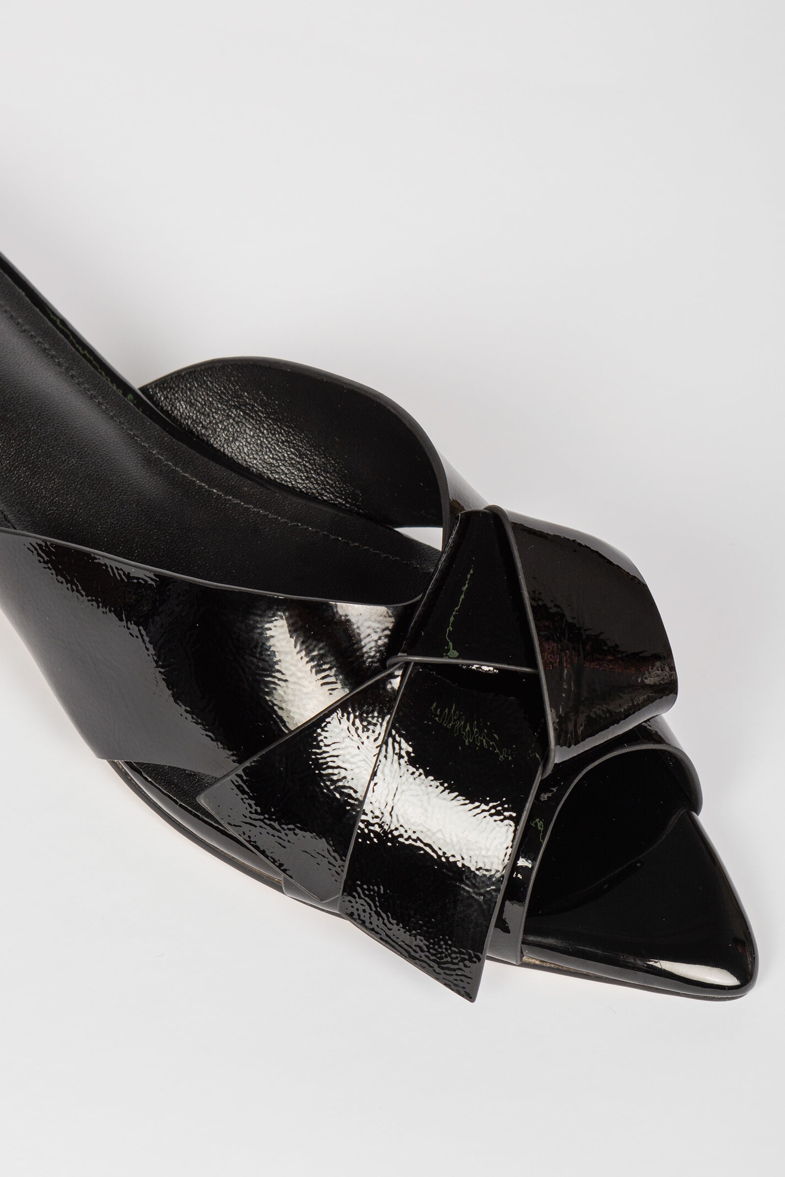 pantofola opentoe in naplak PE320NAPLAK NERO NORA NEW YORK 