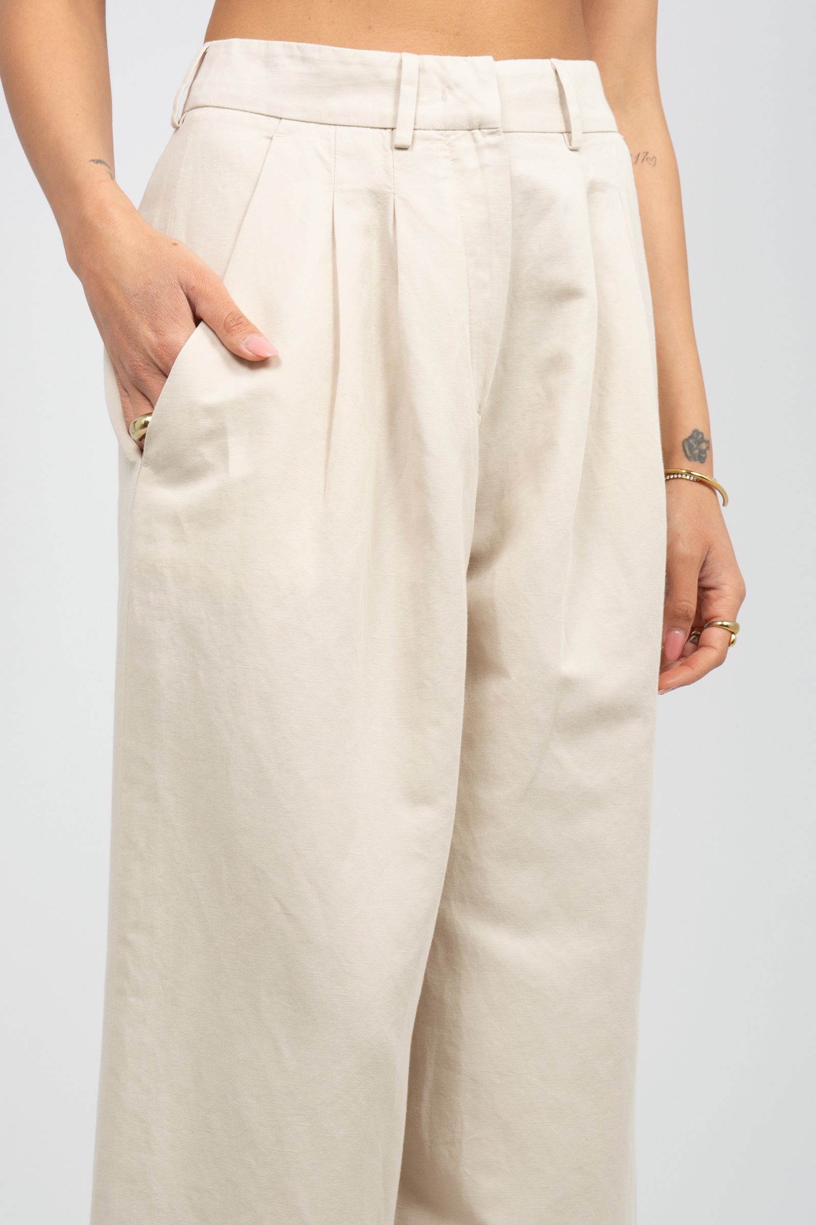 pantalone in lino e cotone 'frankie' CDVLFKZ00STD PU38L0015 PT TORINO 
