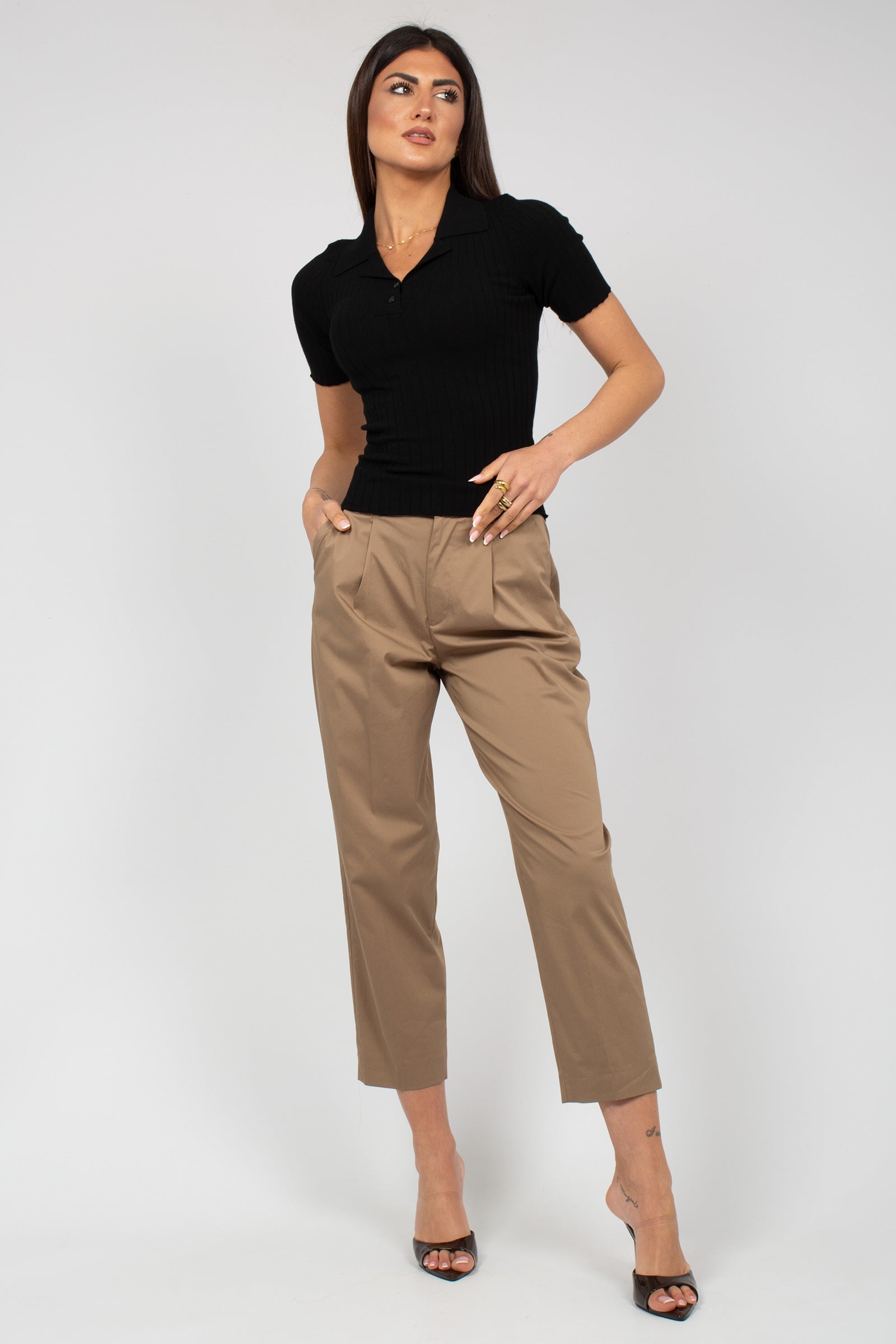 pantalone in misto cotone 'daisy' CDVSDAZ00STD VD050060 PT TORINO 