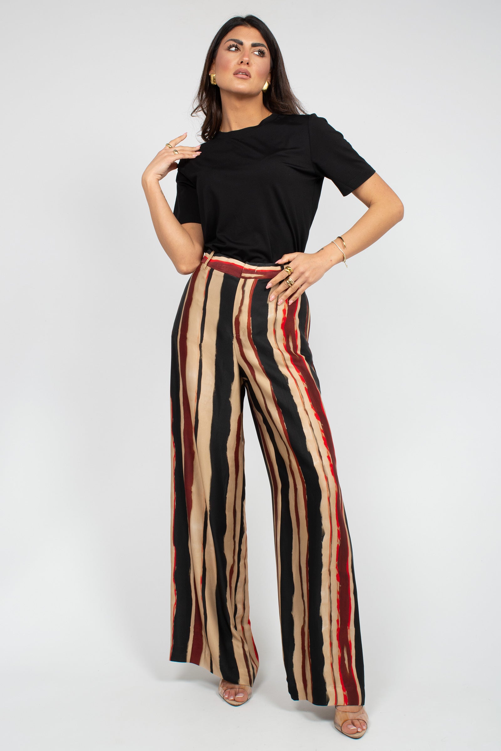 pantalone in viscosa stampata 'lorenza' CDVSLRZ00STD ER270060 PT TORINO 