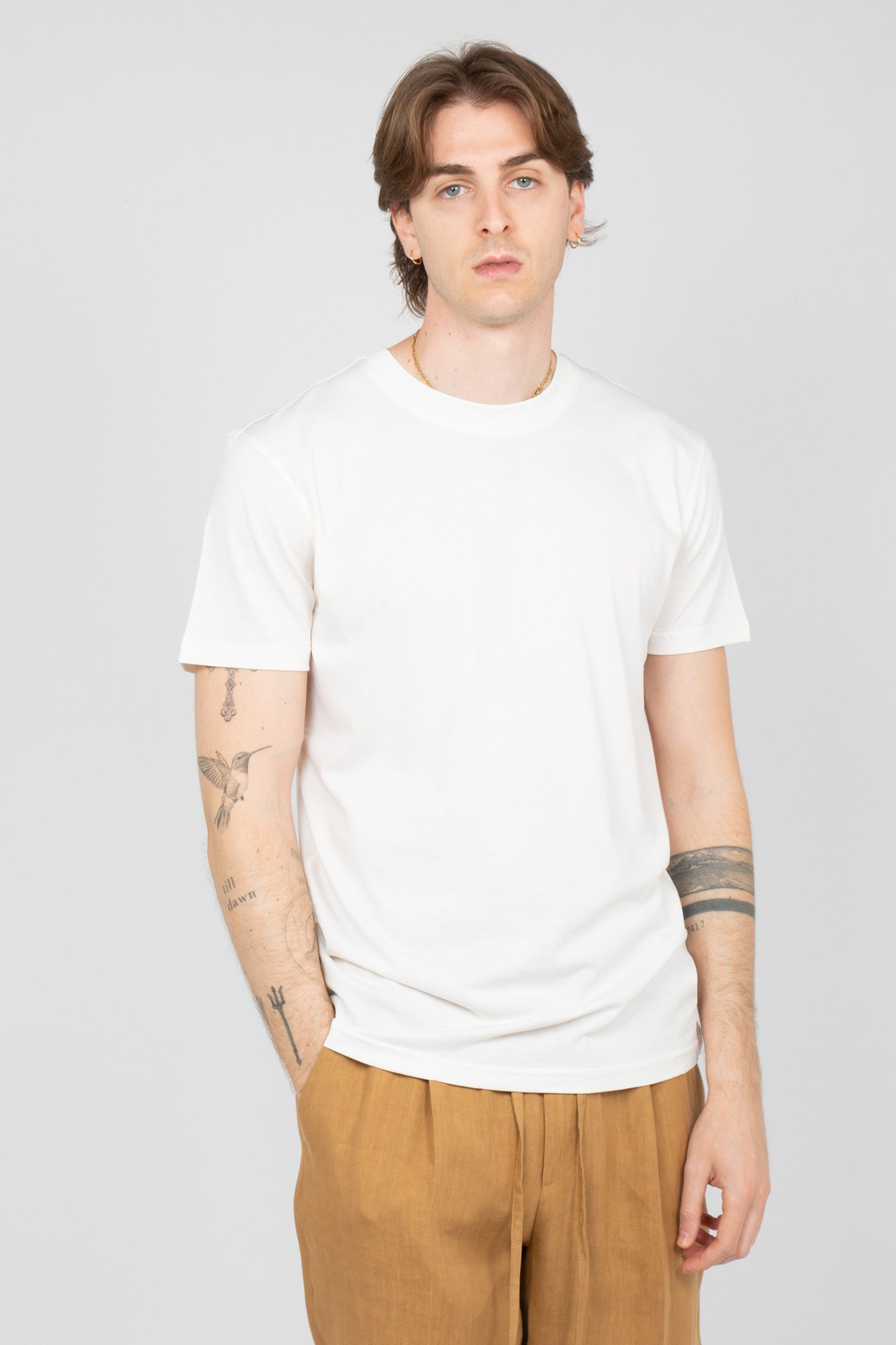t-shirt in cotone e seta TL5STM050LEL 01CD0010 PT TORINO 