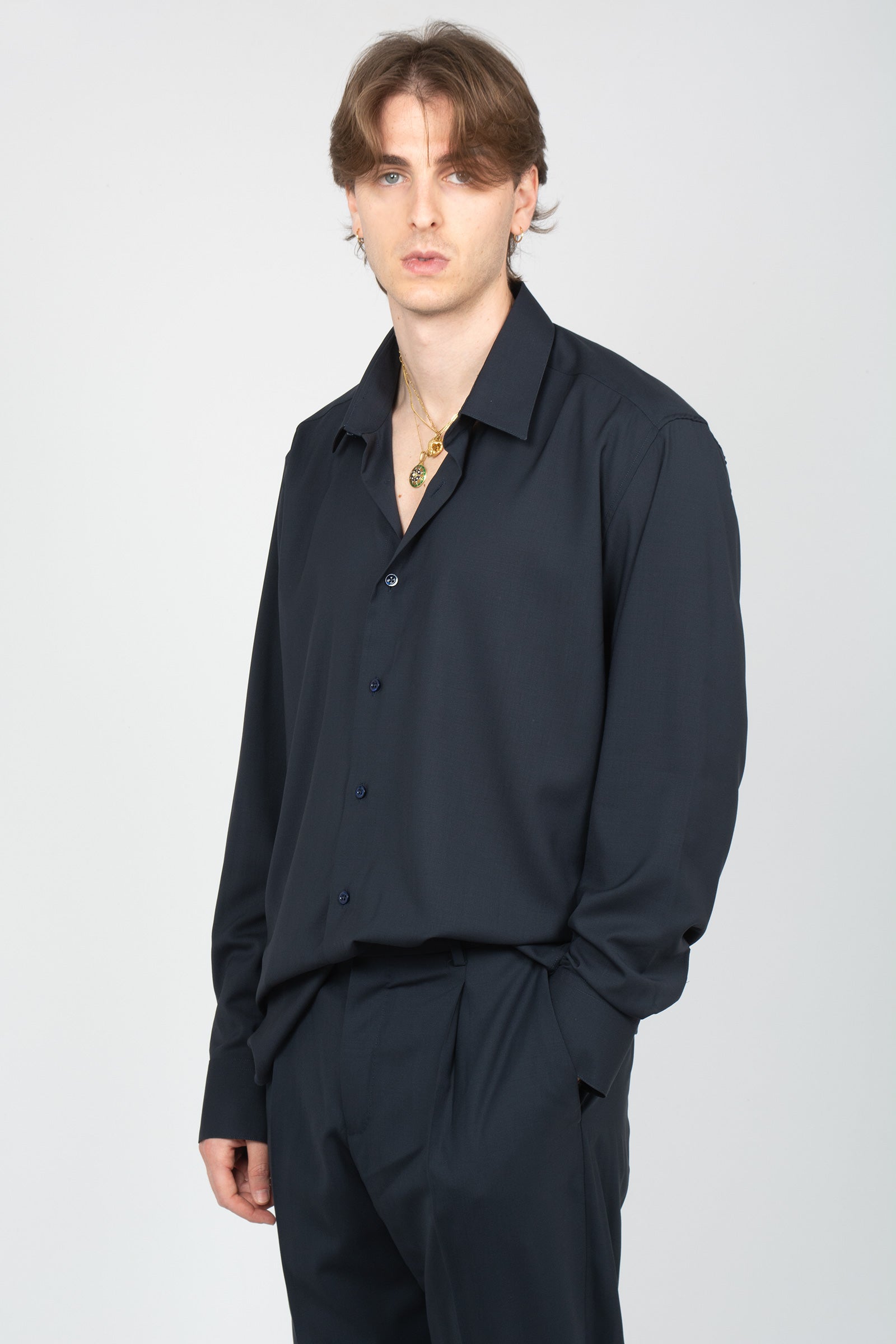 camicia oversize con bottoni in madreperla TL6SIT050RBO ZI560370 PT TORINO 