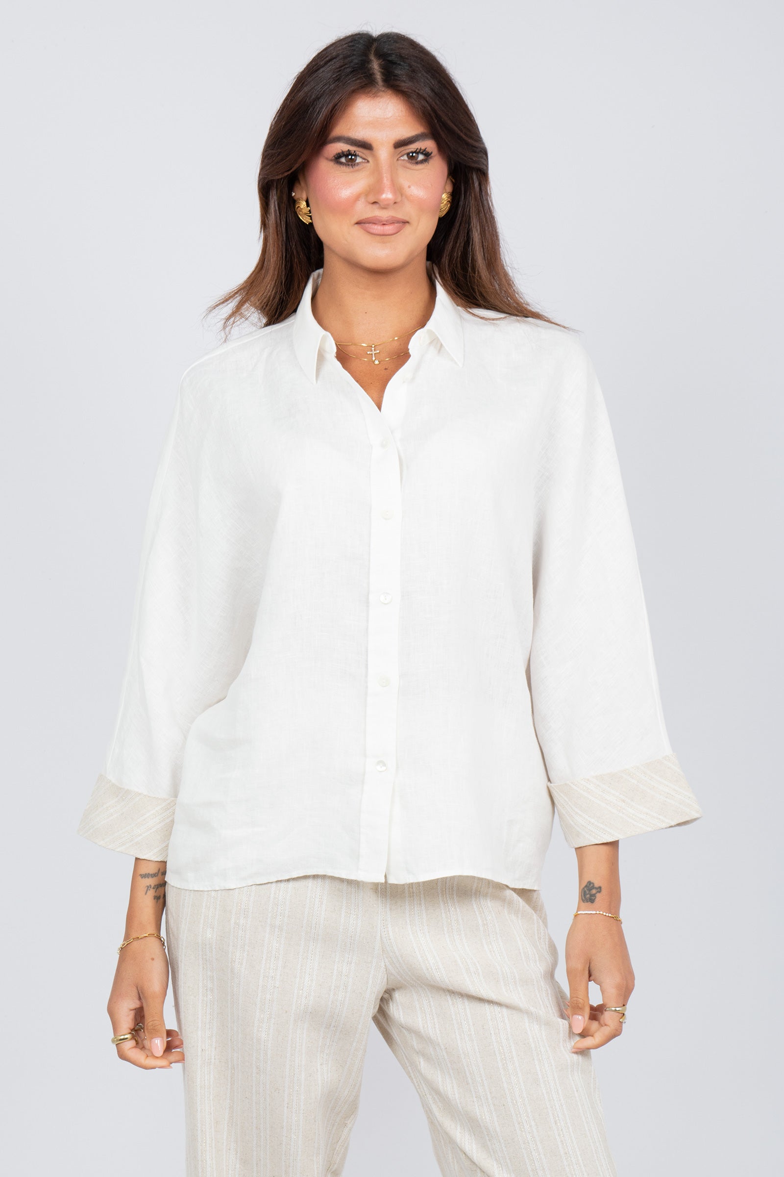 camicia kimono in lino SS260435154 111 PUROTATTO 