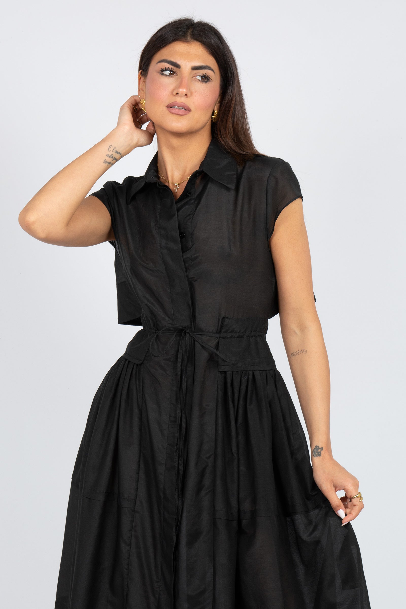 abito in cotone e seta 'celia' S6SI43 Y69 SEMICOUTURE 